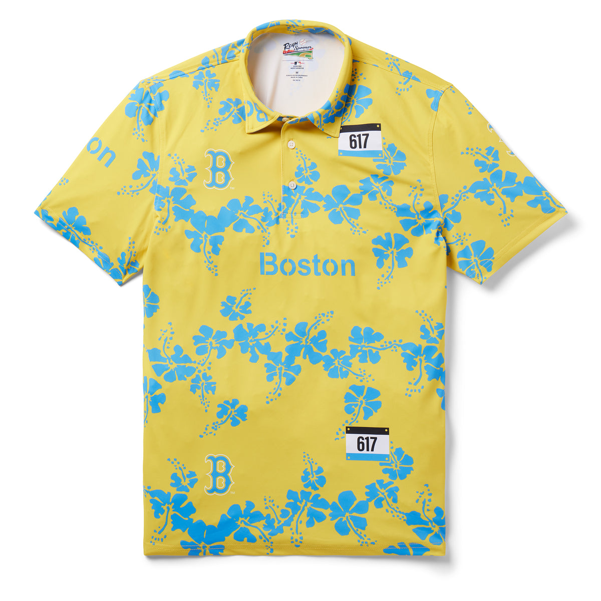 Boston Red Sox City Connect Performance Button Front / Performance Fabric Yellow / S by Reyn Spooner