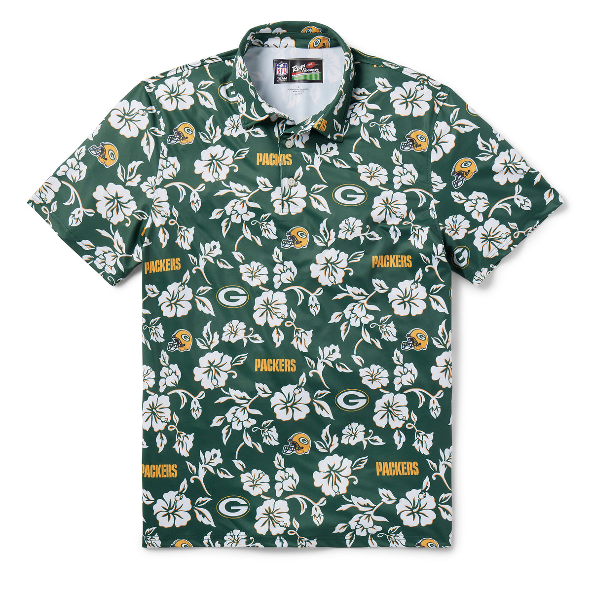 Green Bay Packers Reyn Spooner Throwback Pua Performance Polo - Green