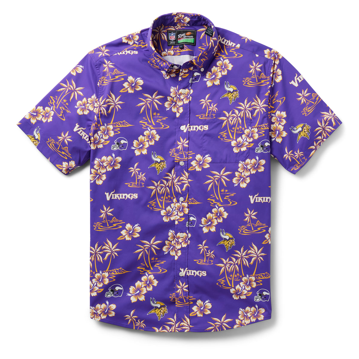 Men's Reyn Spooner Purple Minnesota Vikings Kekai Button-Up Shirt Size: Small