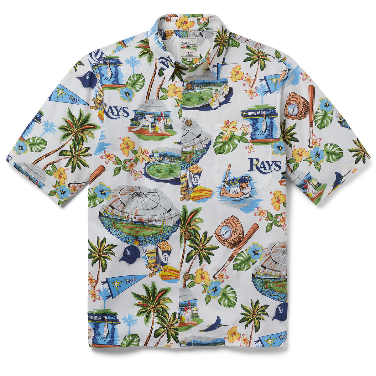 Men's Reyn Spooner White Tampa Bay Rays scenic Button-Up Shirt