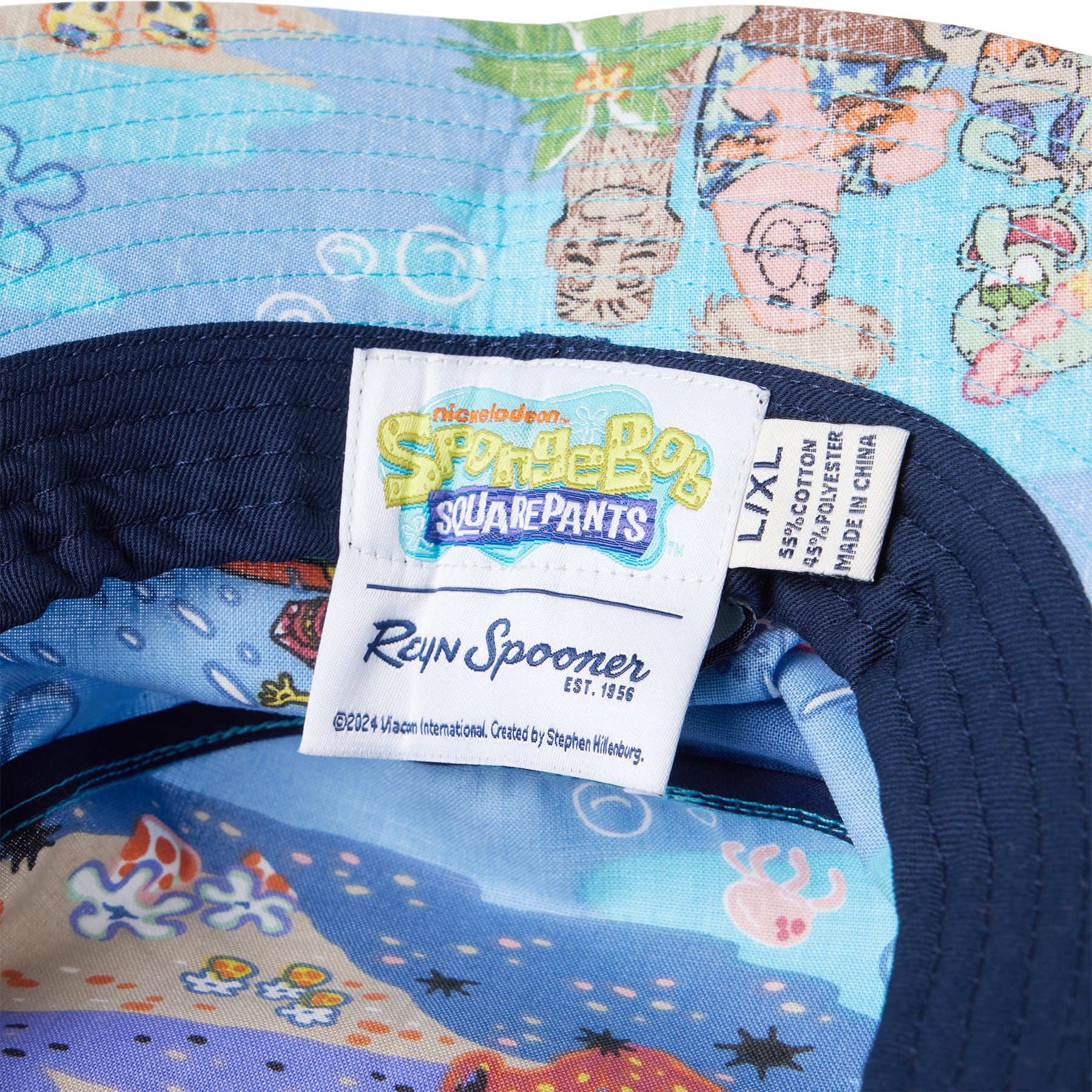 Reyn Spooner SPONGEBOB: ALOHA FROM BIKINI BOTTOM BUCKET HAT in BLUE