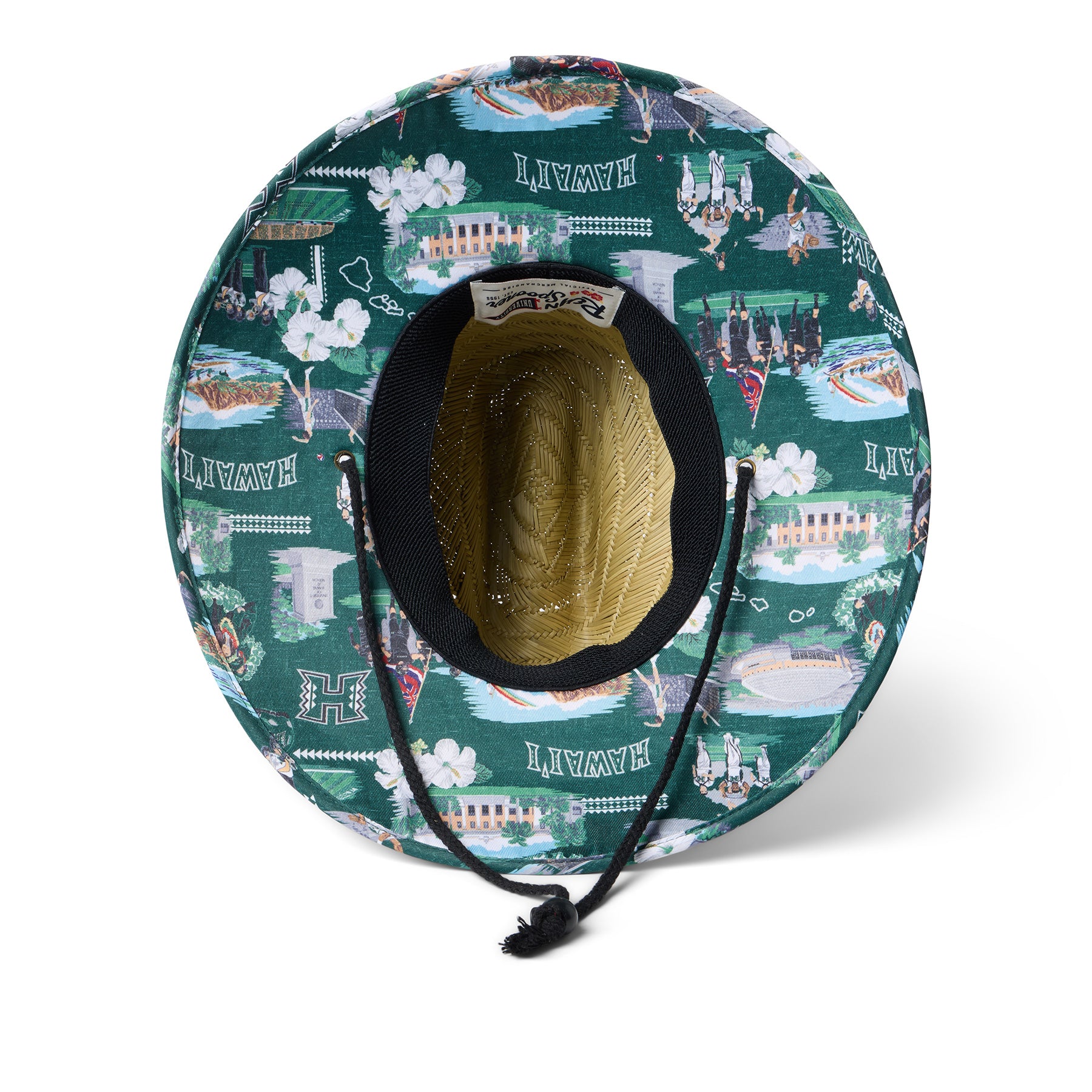 Reyn Spooner UNIVERSITY OF HAWAI'I SCENIC STRAW HAT in GREEN