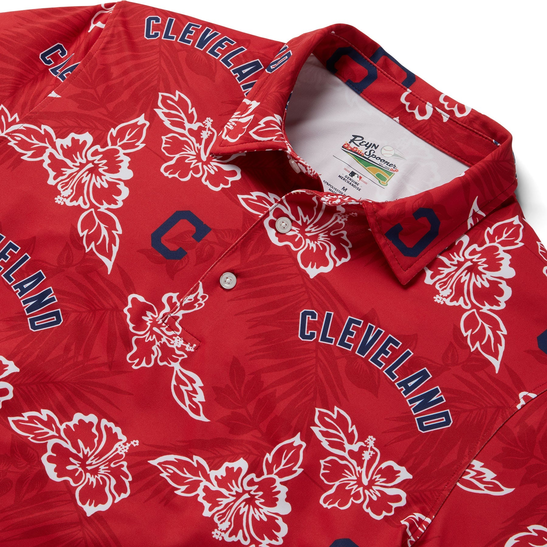 Reyn Spooner CLEVELAND GUARDIANS PUA PERFORMANCE POLO in RED