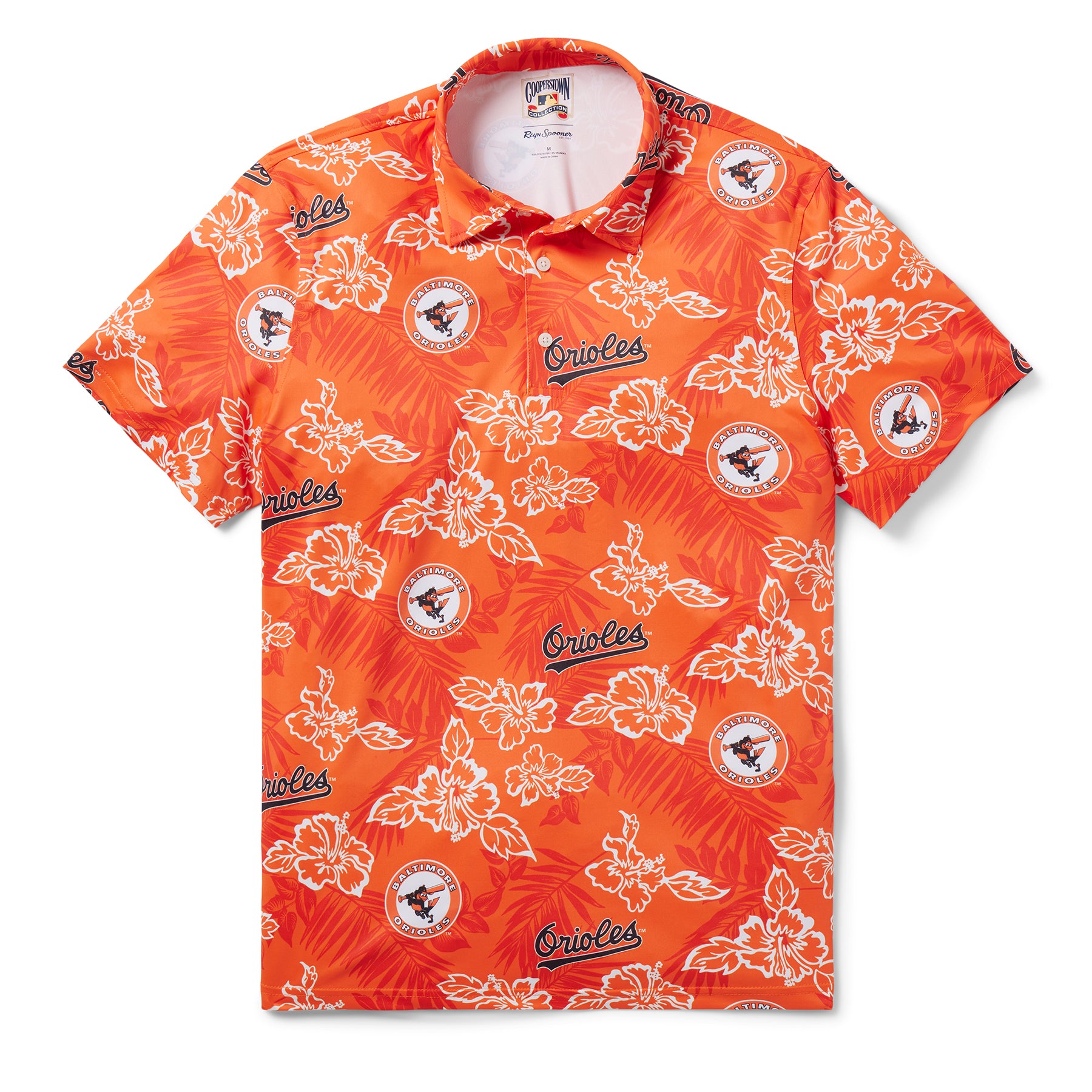 Reyn Spooner BALTIMORE ORIOLES COOPERSTOWN PERFORMANCE POLO in ORANGE