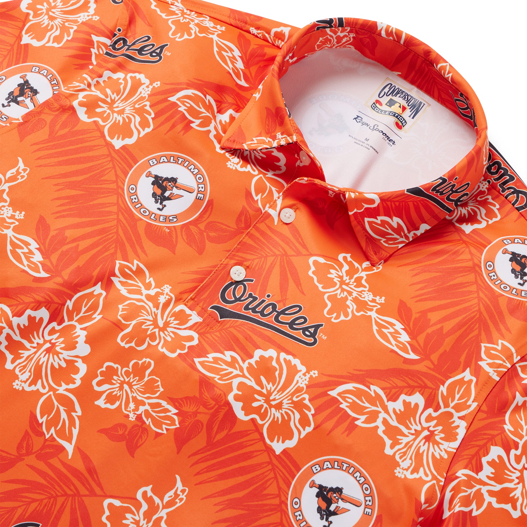 Reyn Spooner BALTIMORE ORIOLES COOPERSTOWN PERFORMANCE POLO in ORANGE