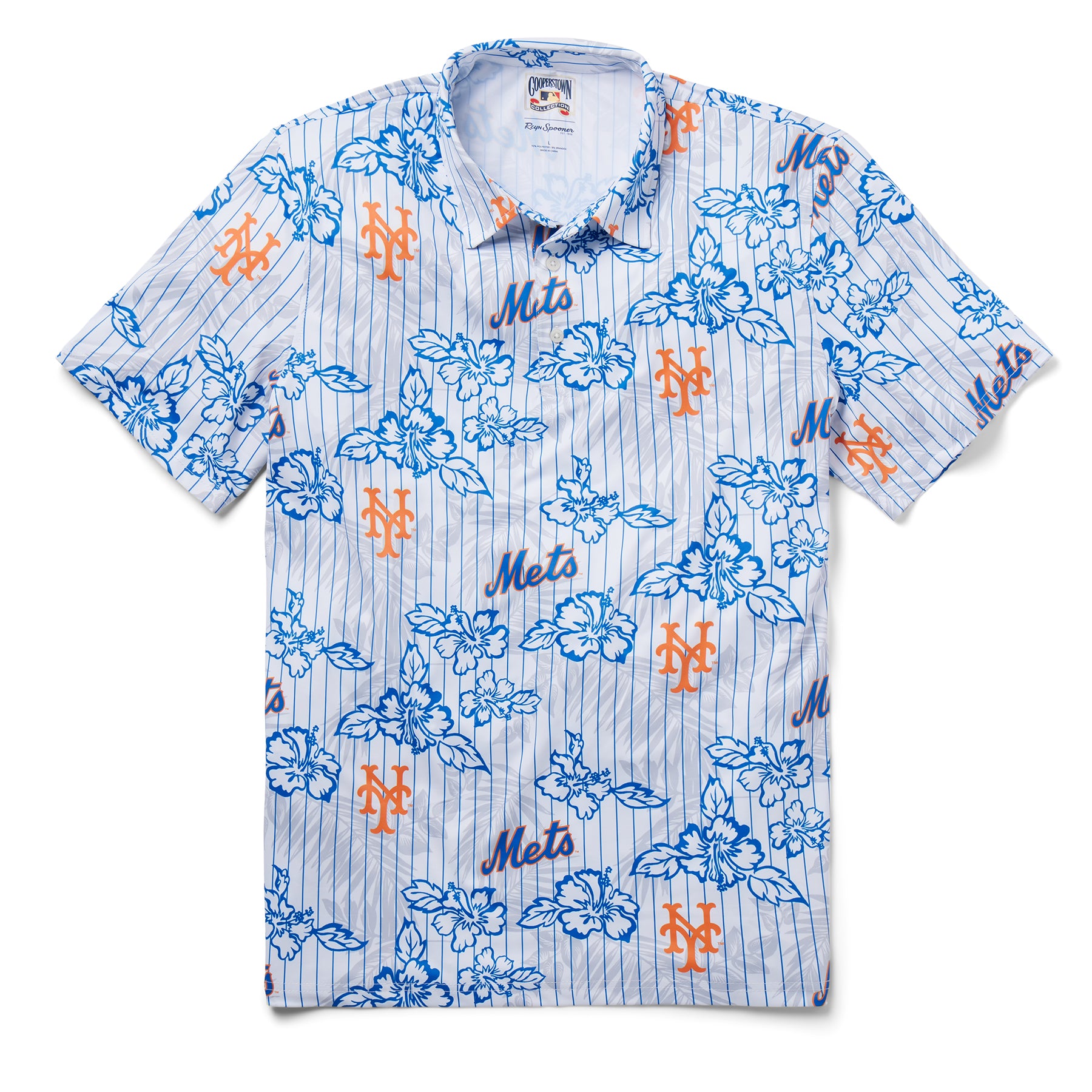 Reyn Spooner NEW YORK METS COOPERSTOWN PERFORMANCE POLO in WHITE