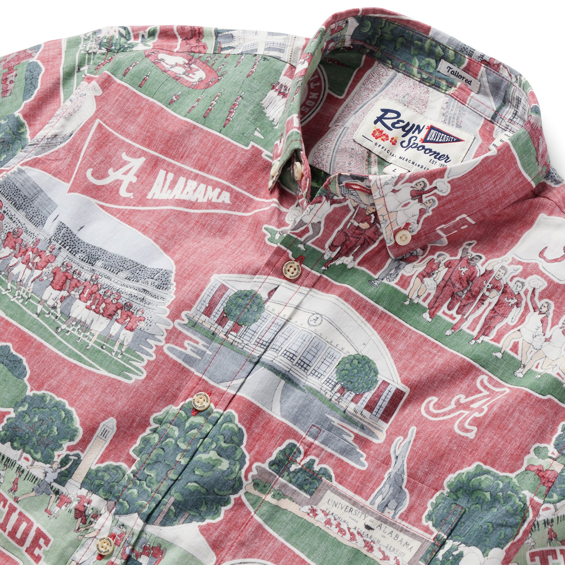 Reyn Spooner UNIVERSITY OF ALABAMA SCENIC TAILORED in RED