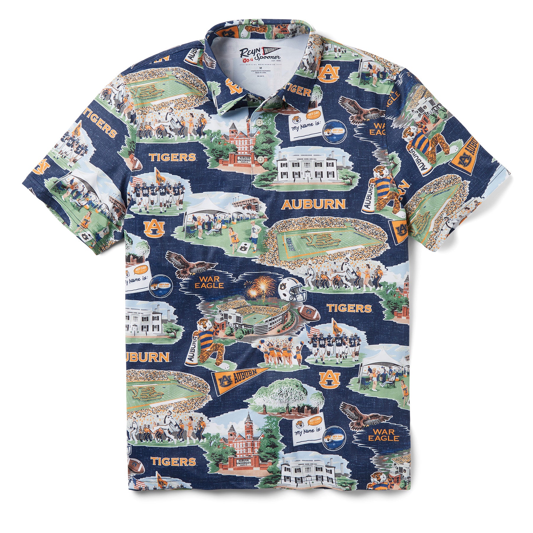 Reyn Spooner AUBURN UNIVERSITY SCENIC PERFORMANCE POLO in NAVY