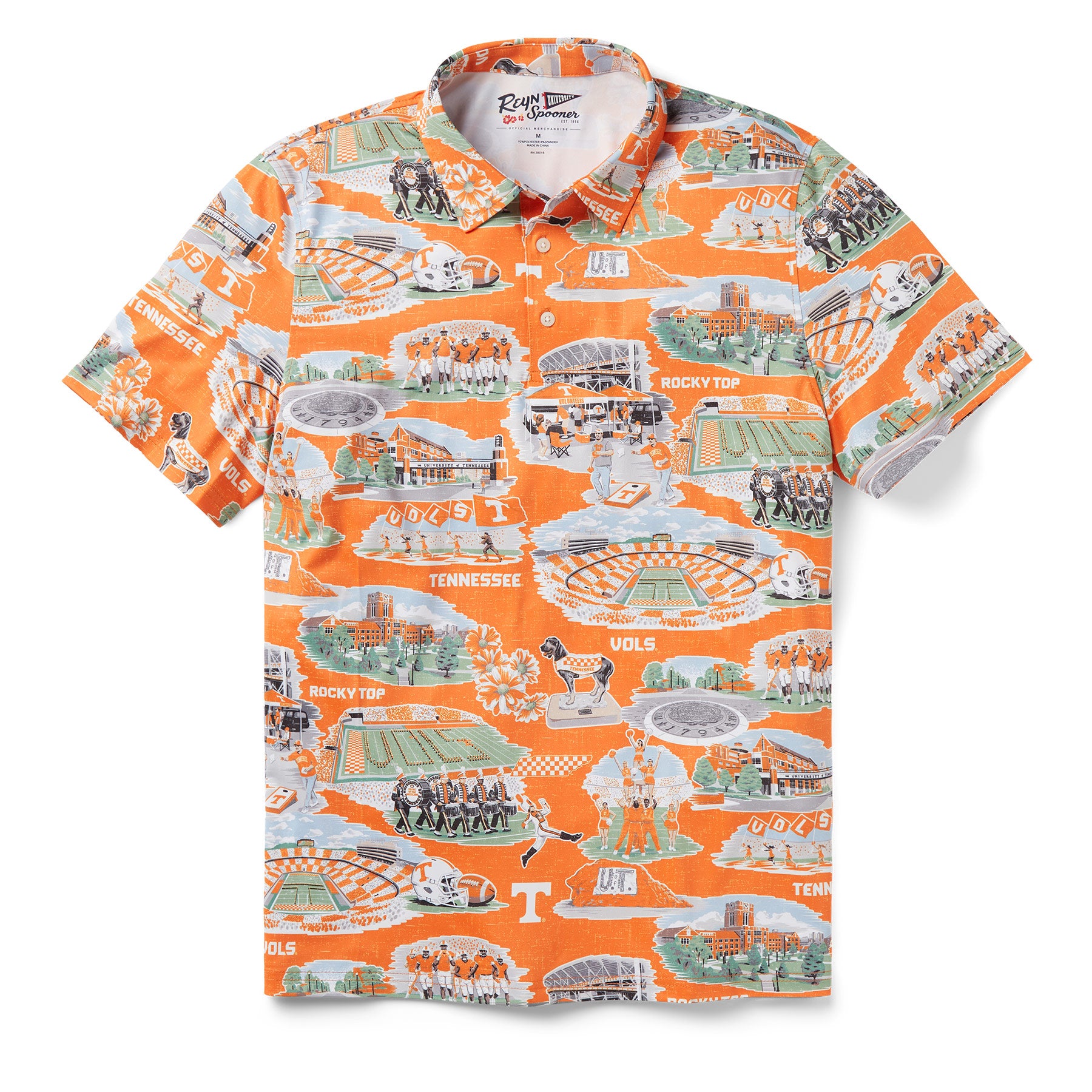 Reyn Spooner UNIVERSITY OF TENNESSEE SCENIC PERFORMANCE POLO in ORANGE