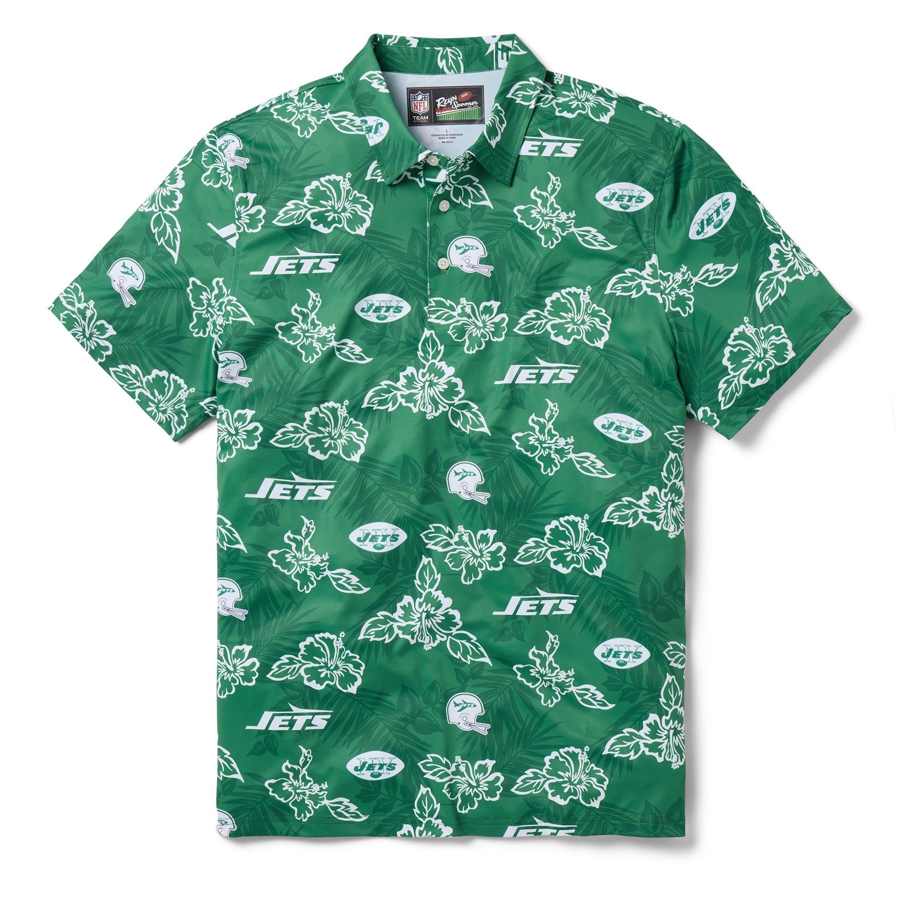 Reyn Spooner NEW YORK JETS THROWBACK PERFORMANCE POLO in GREEN