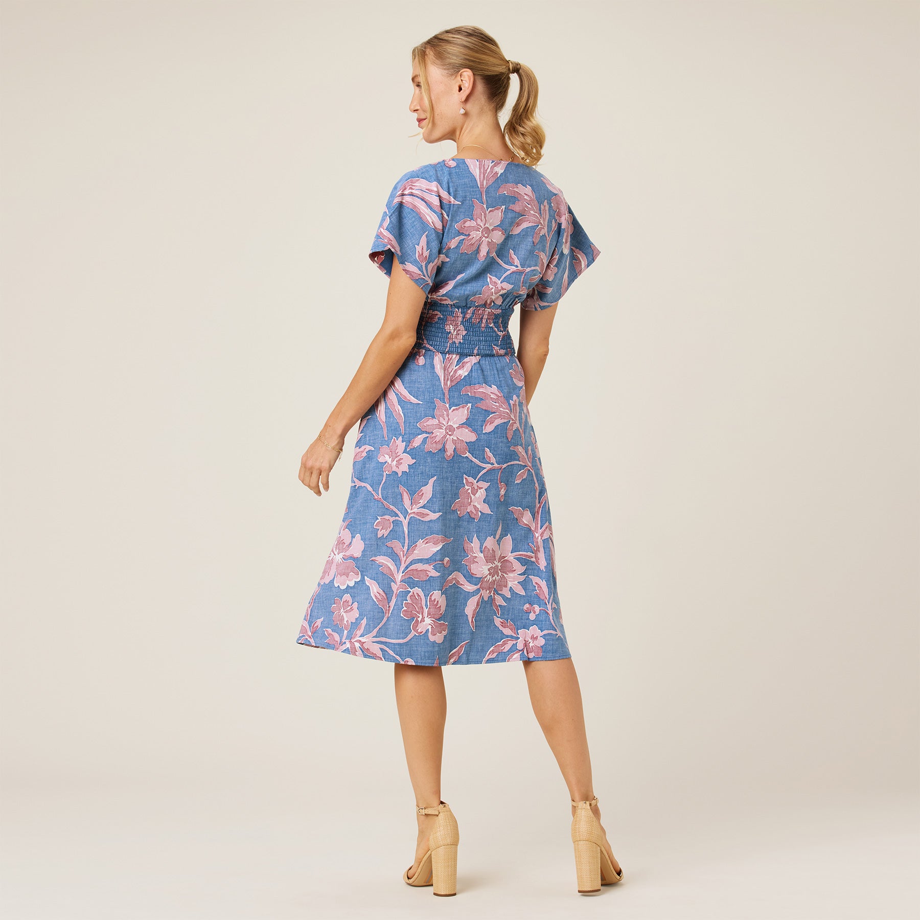 Reyn Spooner FLORAL VINE SOPHIA DRESS in NAUTICAL BLUE