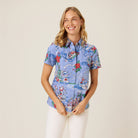 Reyn Spooner HAWAIIAN CHRISTMAS 2024 ABBY TOP in BLUE