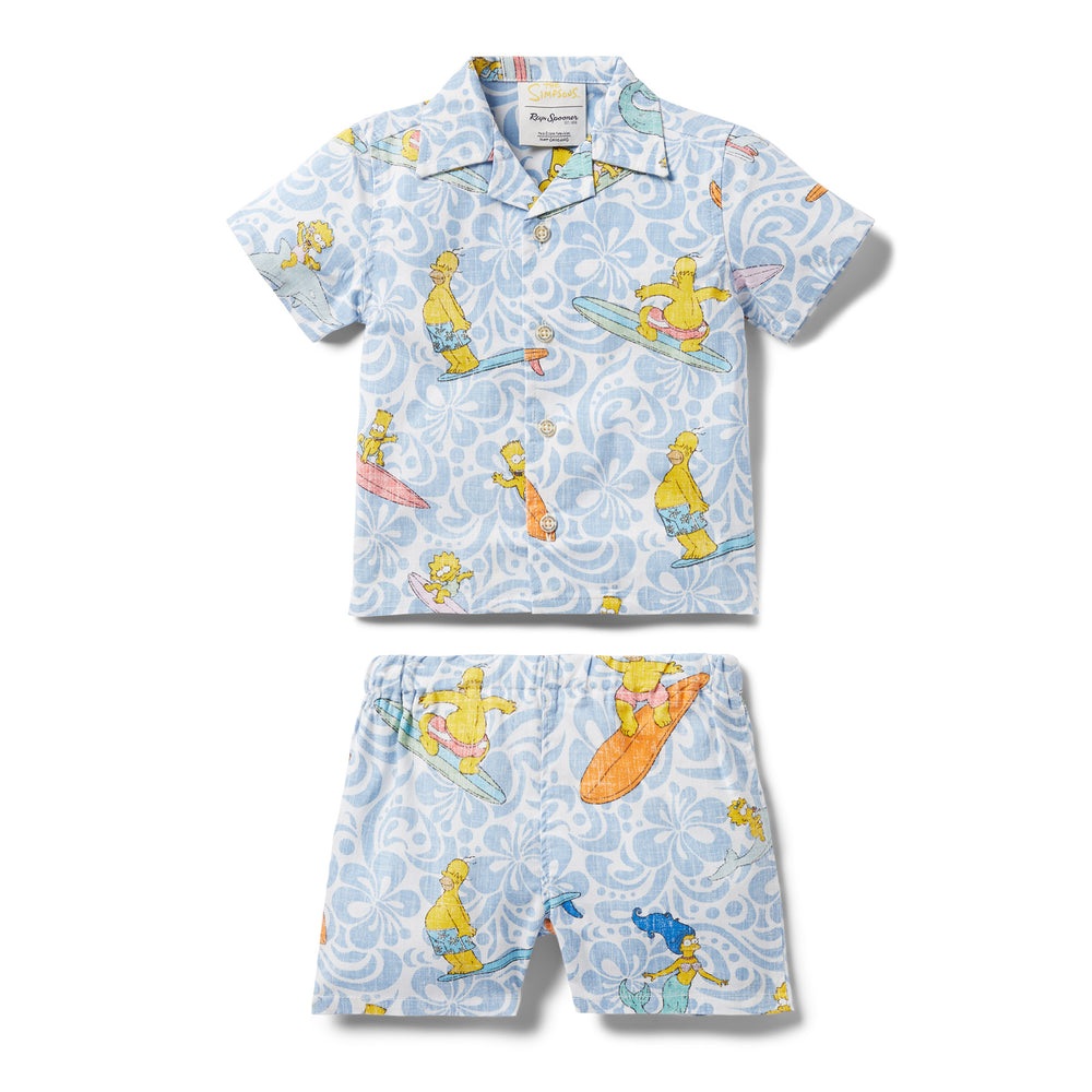 Reyn Spooner THE SIMPSONS™ COWABUNGA! TODDLER CABANA SET in CHAMBRAY