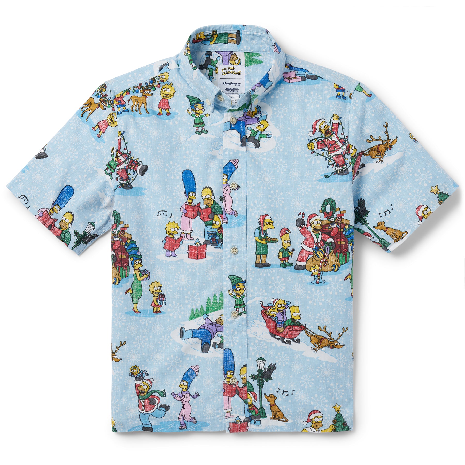 Reyn Spooner SIMPSONS GREETINGS YOUTH SHIRT in LIGHT BLUE