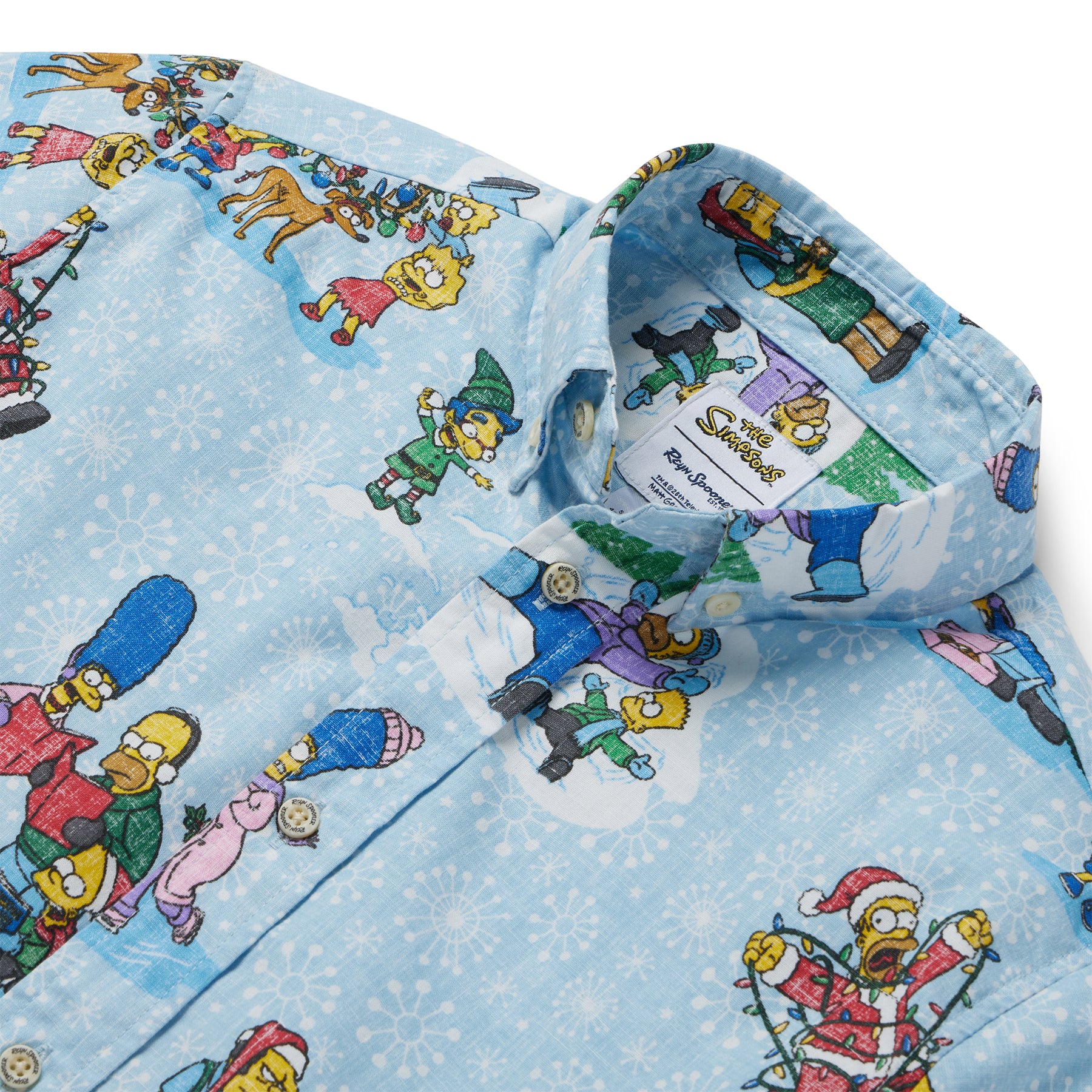 Reyn Spooner SIMPSONS GREETINGS YOUTH SHIRT in LIGHT BLUE