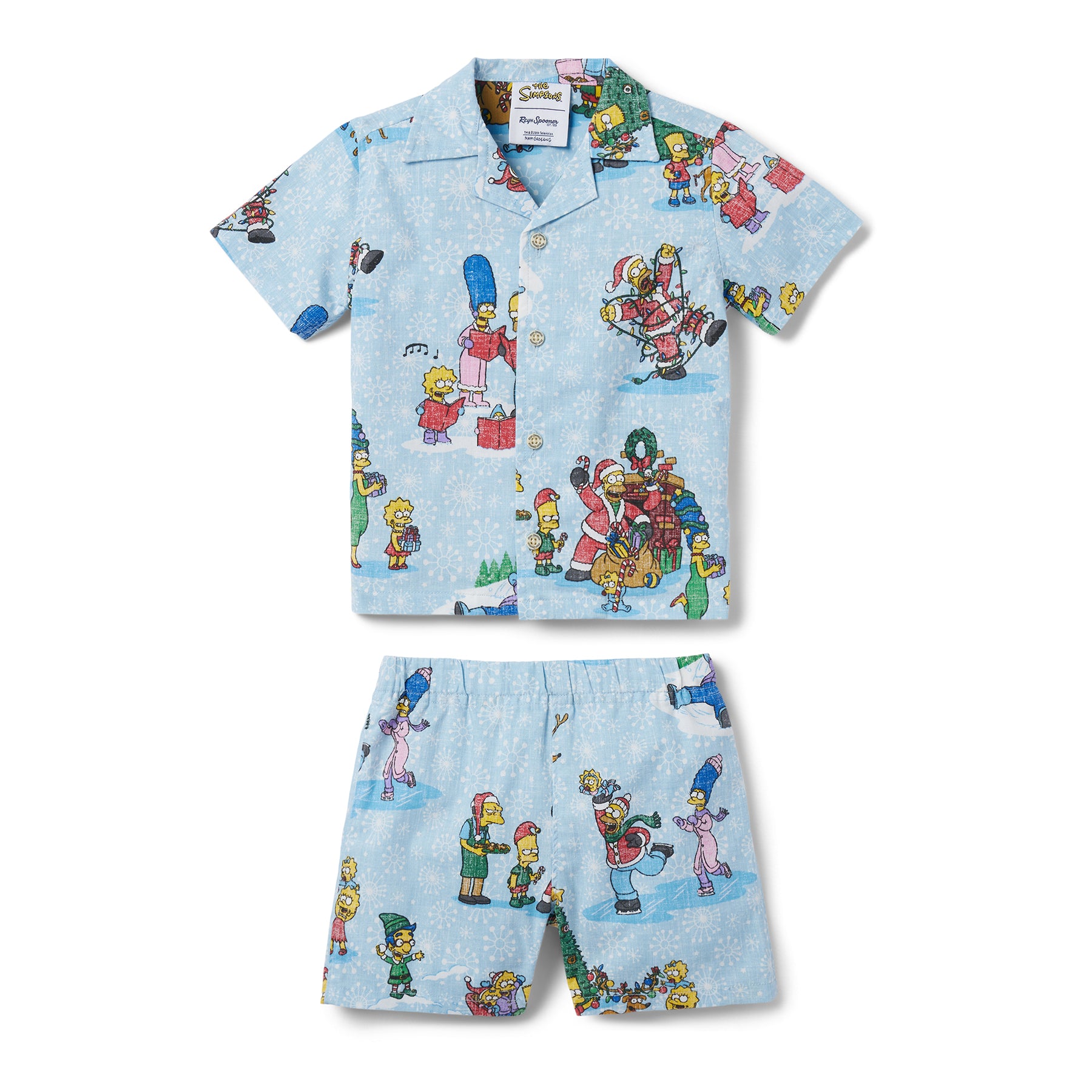 Reyn Spooner SIMPSONS GREETINGS TODDLER CABANA SET in LIGHT BLUE