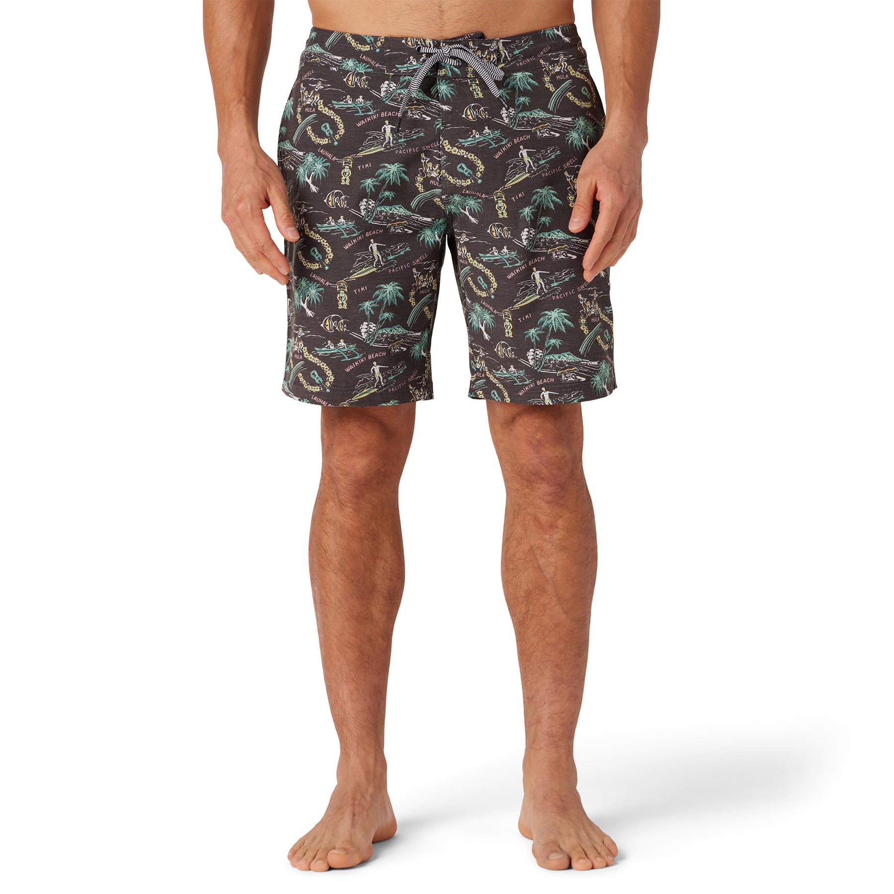 Reyn Spooner ONE FINE DAY ECO BOARD SHORTS in BLACK