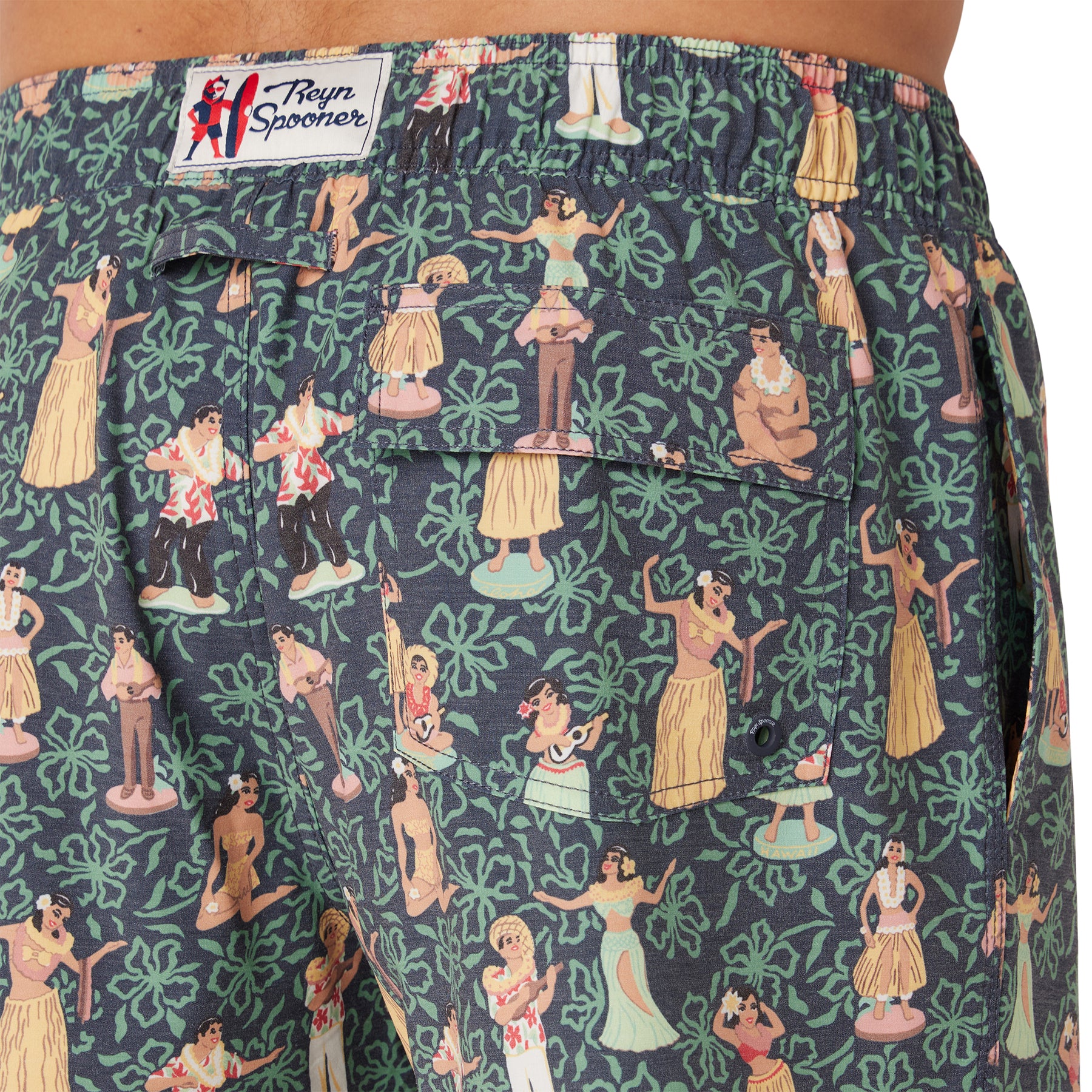 Reyn Spooner HULA NODDERS ECO SWIM SHORTS in NAVY