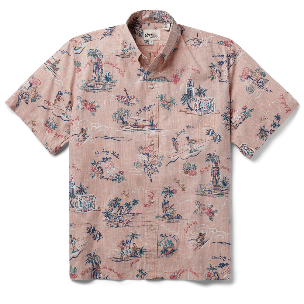 Reyn Spooner Men's Spooner Kloth Tailored Fit Hawaiian Shirt, 50th