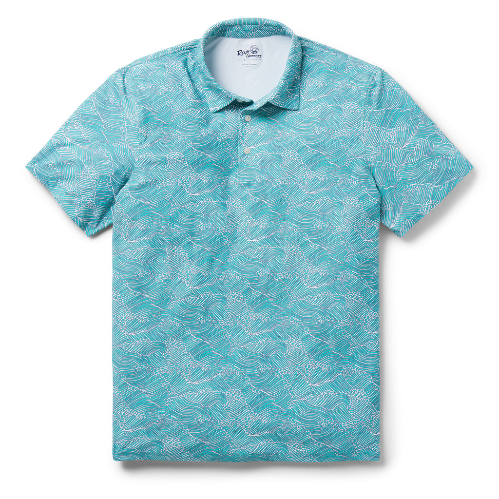 Reyn Spooner MOLOKAI CHANNEL PERFORMANCE POLO in AQUA