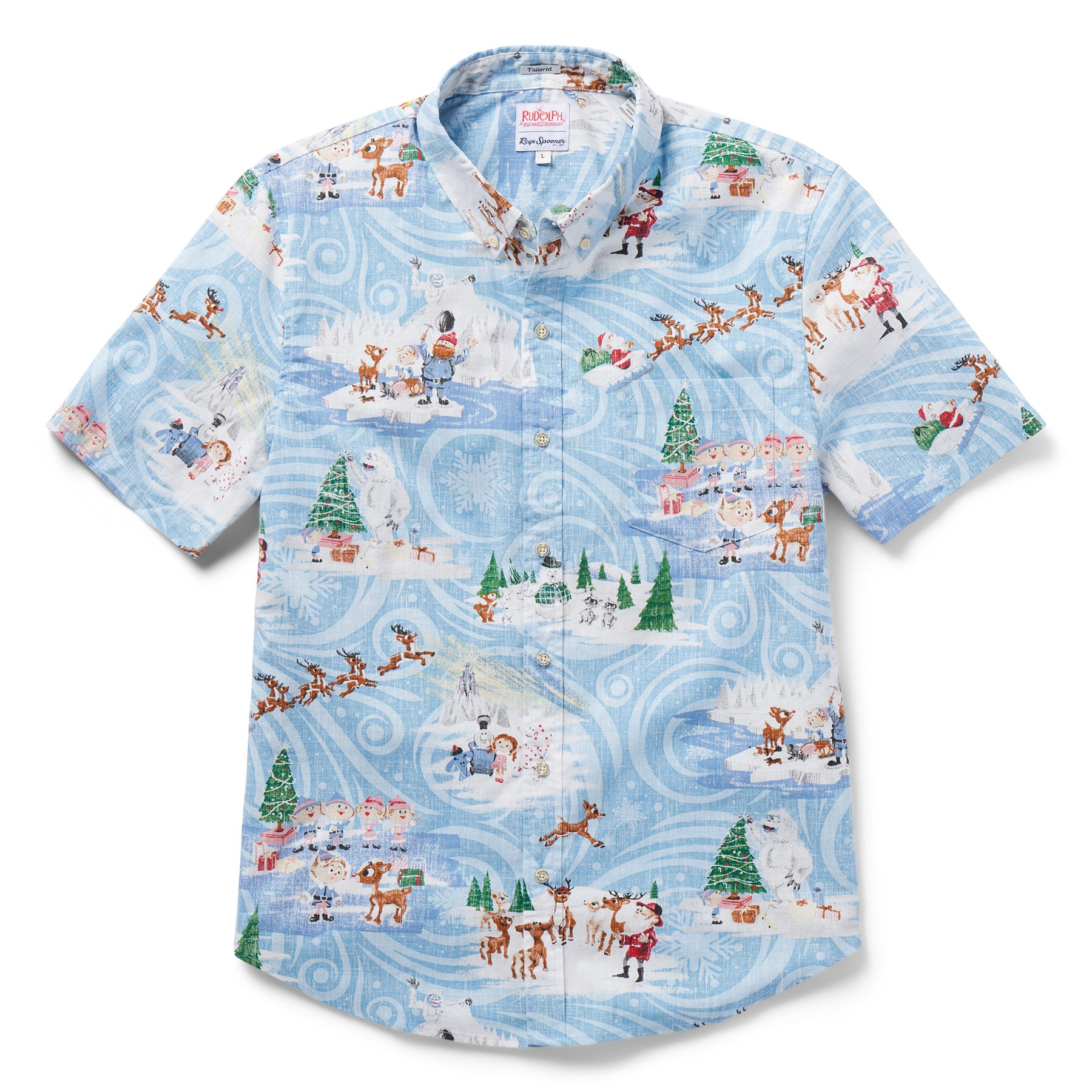 Reyn Spooner RUDOLPH THE RED-NOSED REINDEER TAILORED in HOLIDAY BLUE