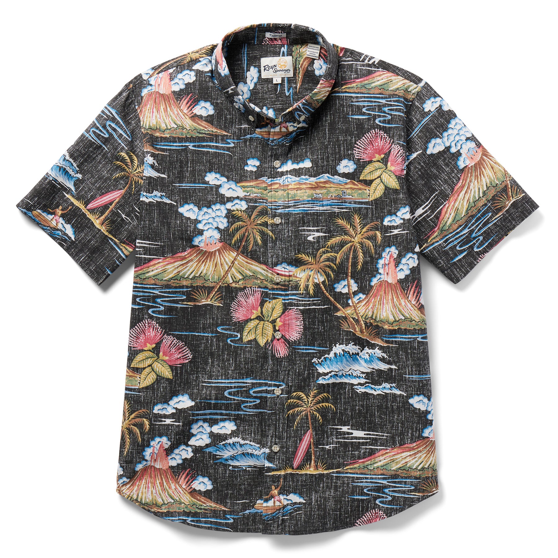 Reyn Spooner BIG ISLAND GLORY TAILORED in BLACK