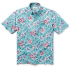 Reyn Spooner BANZAI BISCUS BUTTON FRONT in SHORE BLUE