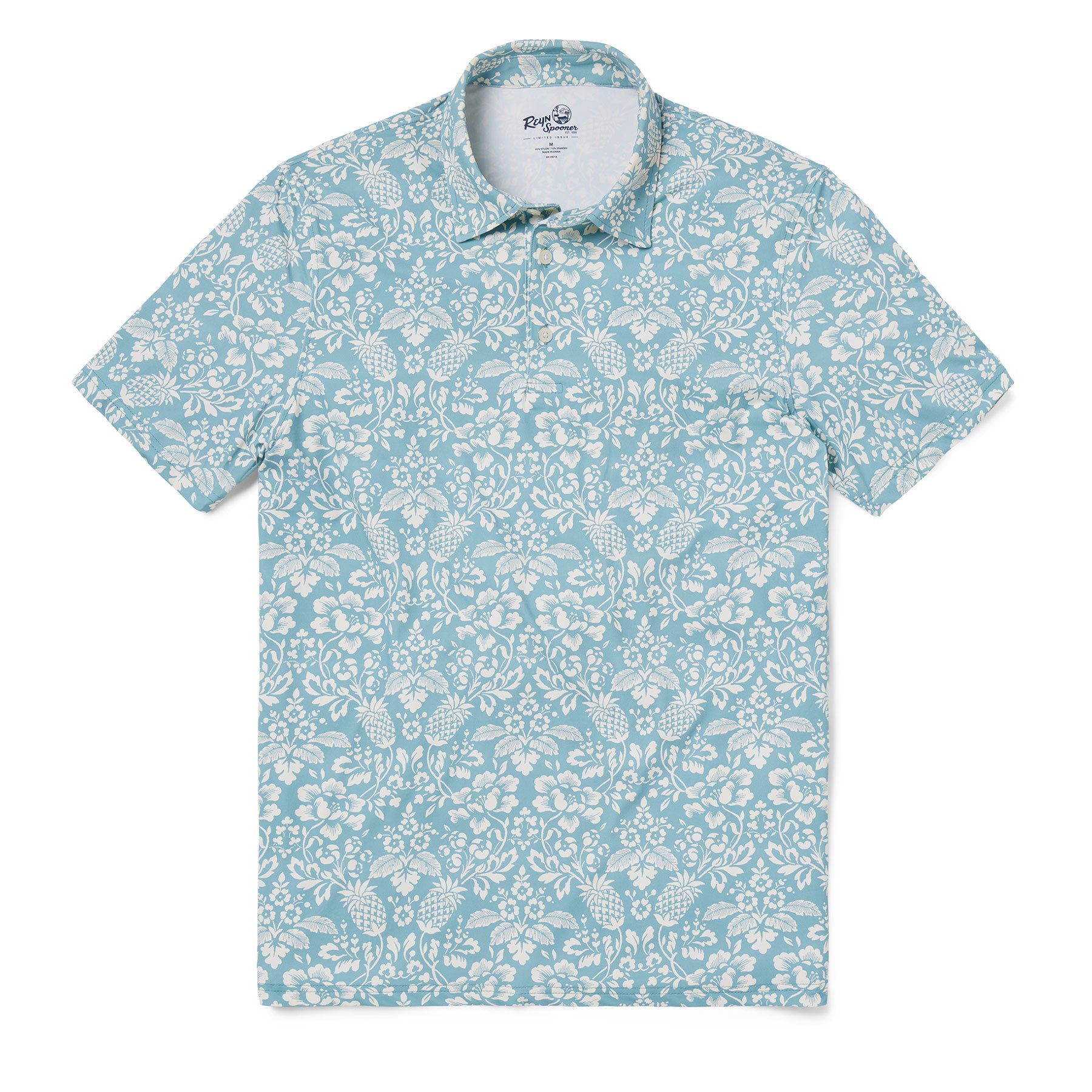 Reyn Spooner OAHU HARVEST PERFORMANCE POLO in DUSTY TURQUOISE