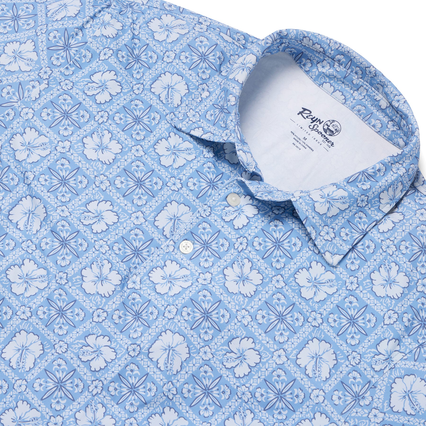 Reyn Spooner PUA PATCHWORK PERFORMANCE POLO in CHAMBRAY