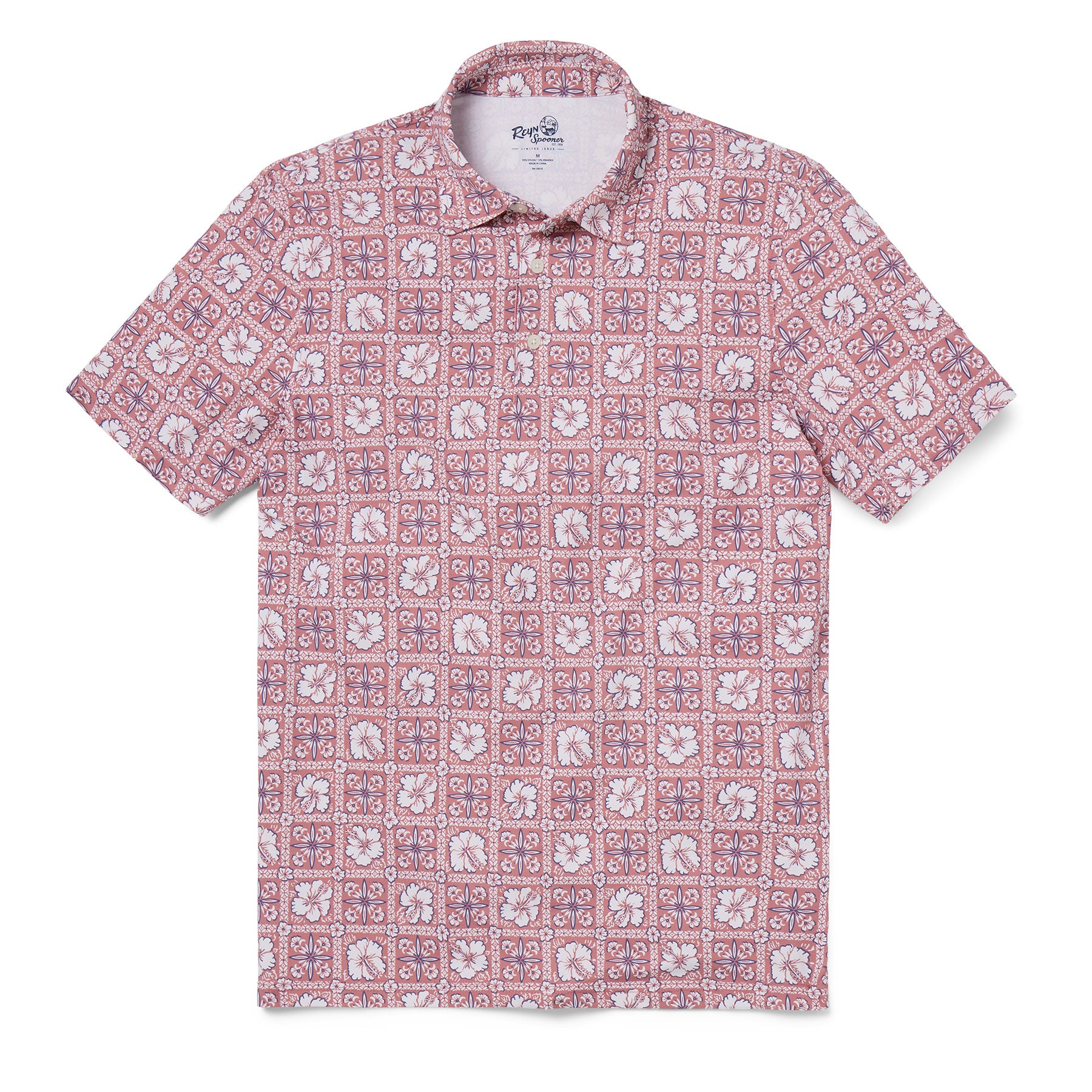 Reyn Spooner PUA PATCHWORK PERFORMANCE POLO in FADED GINGER