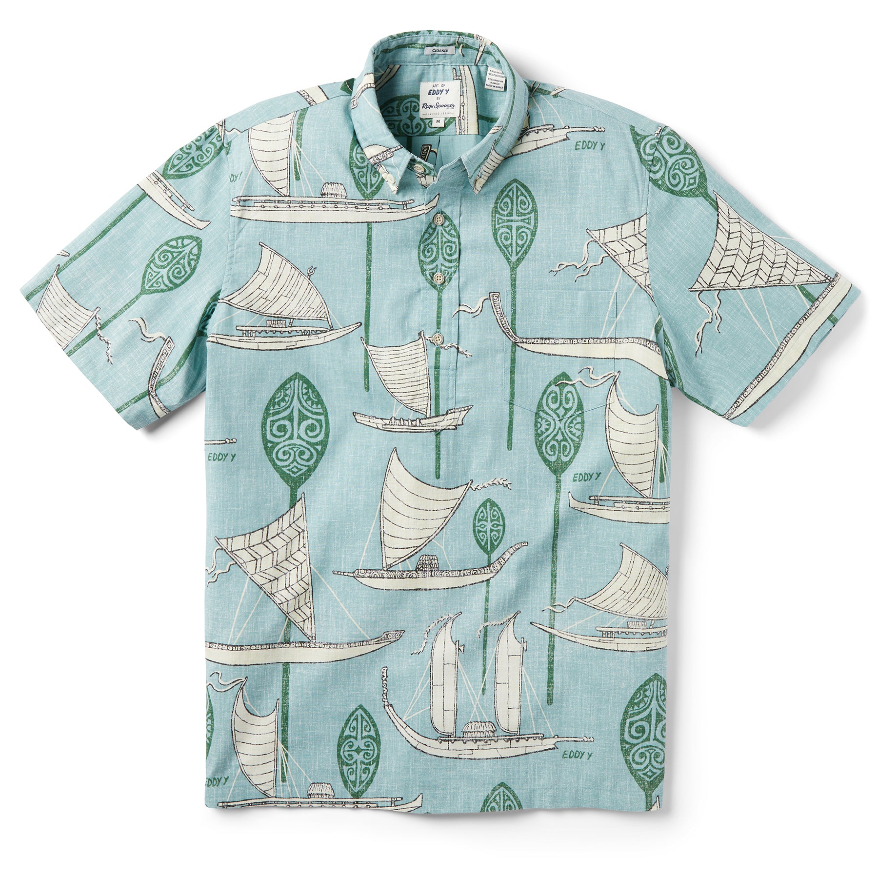 Reyn Spooner SOUTH PACIFIC VOYAGERS PULLOVER in AQUIFER