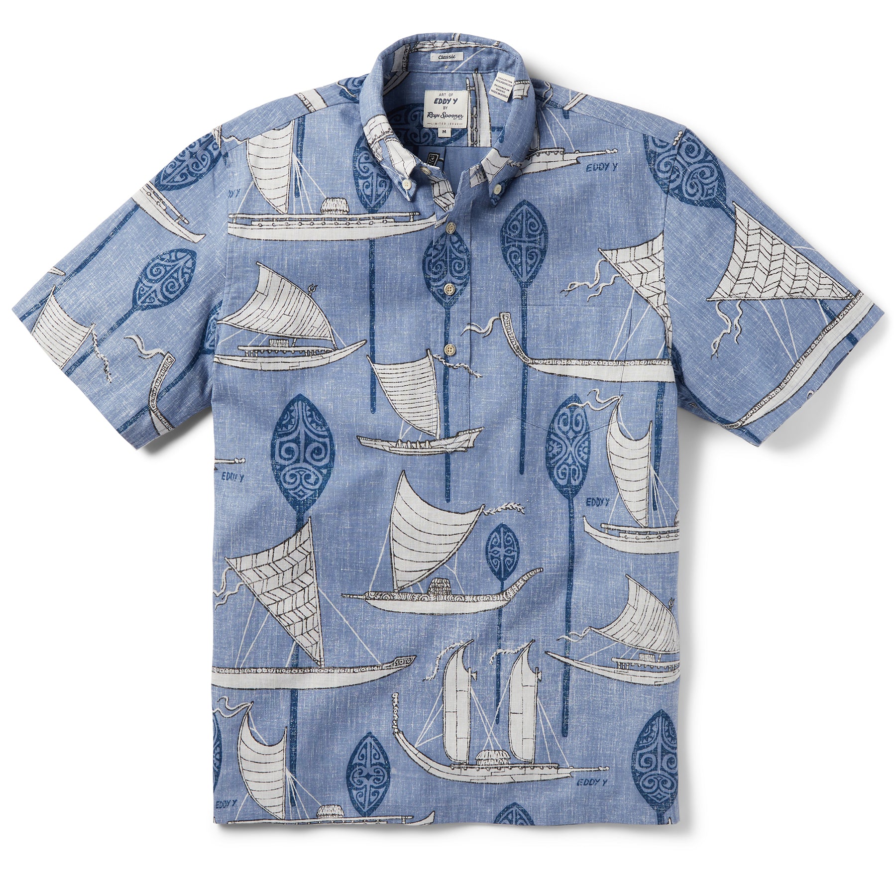 Reyn Spooner SOUTH PACIFIC VOYAGERS PULLOVER in INFINITY BLUE