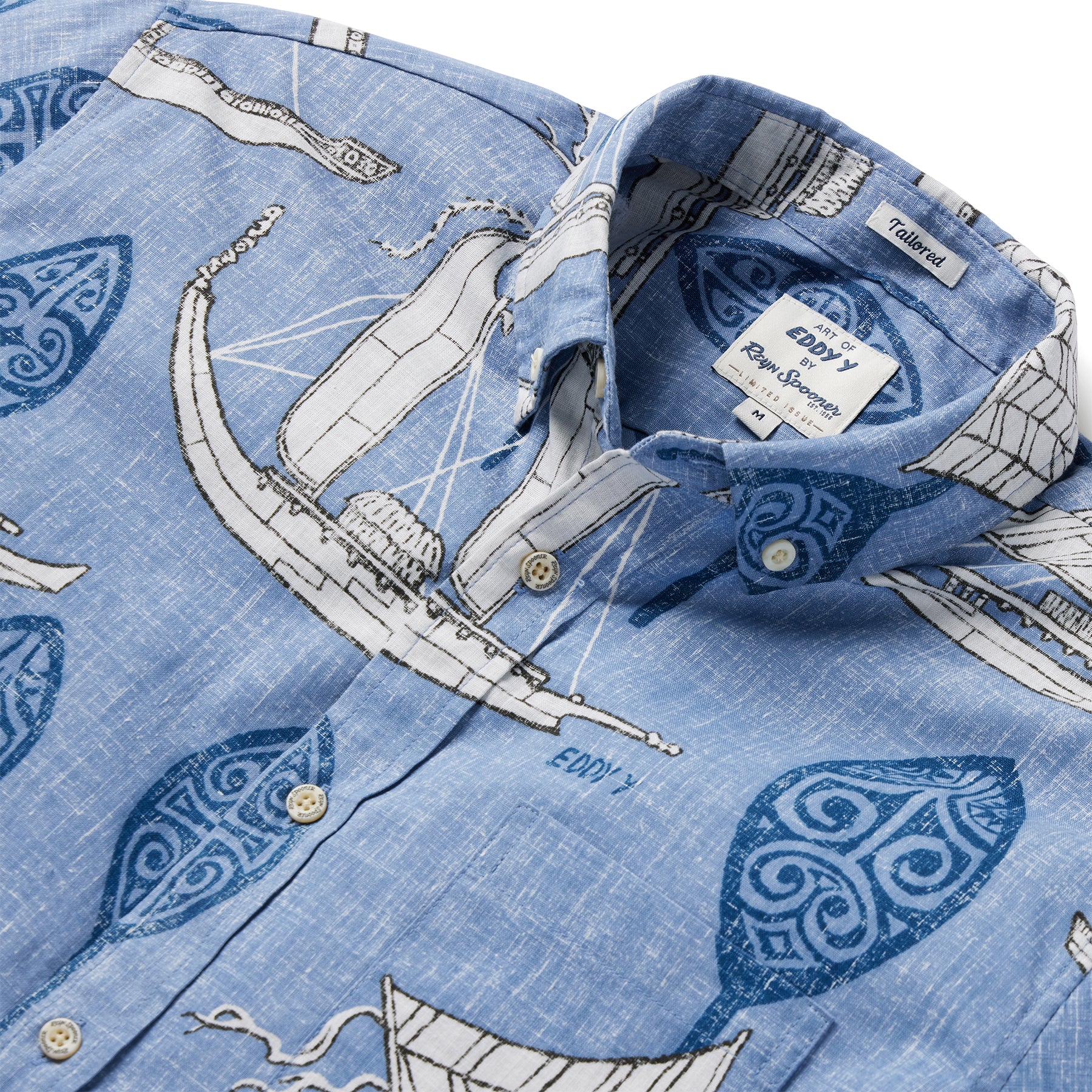 Reyn Spooner SOUTH PACIFIC VOYAGERS TAILORED in INFINITY BLUE