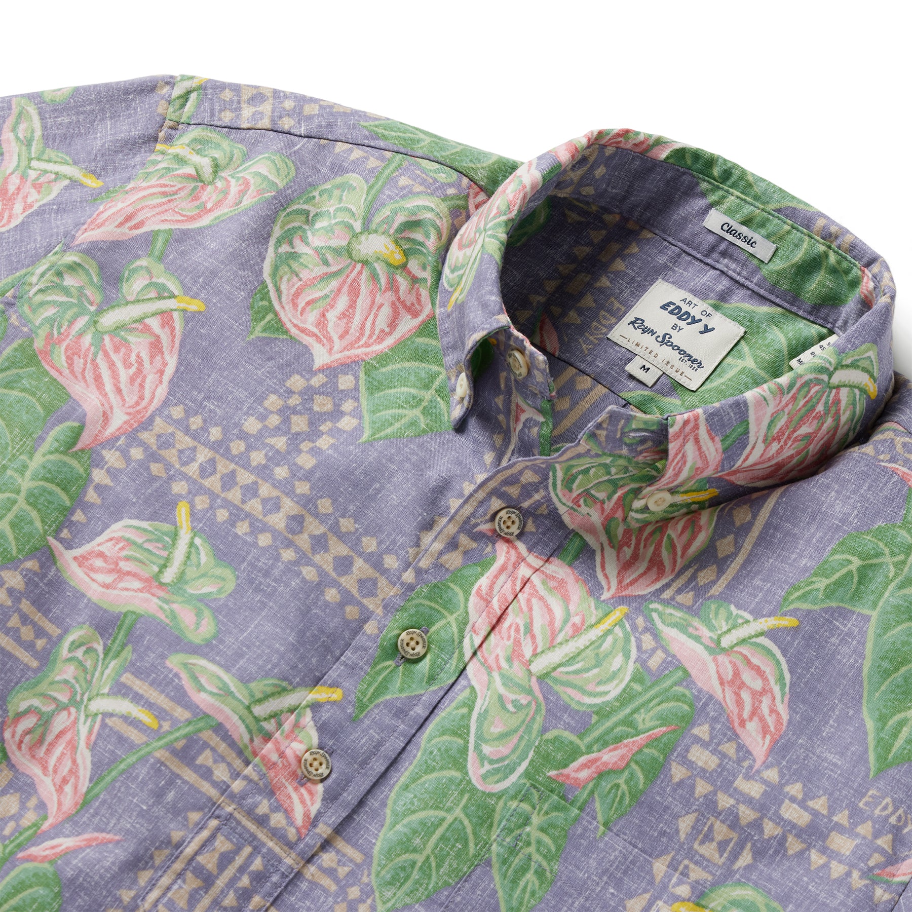 Reyn Spooner TAPA ANTHURIUM PULLOVER in PURPLE