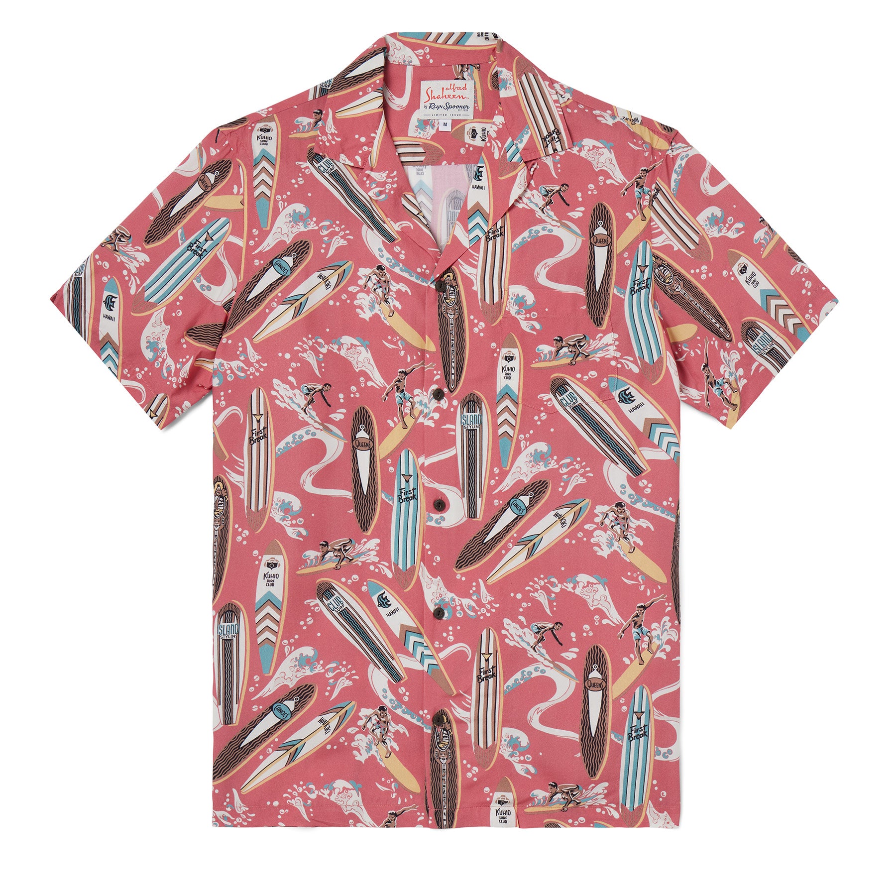 Reyn Spooner VINTAGE LONGBOARDS CAMP SHIRT in NANTUCKET RED