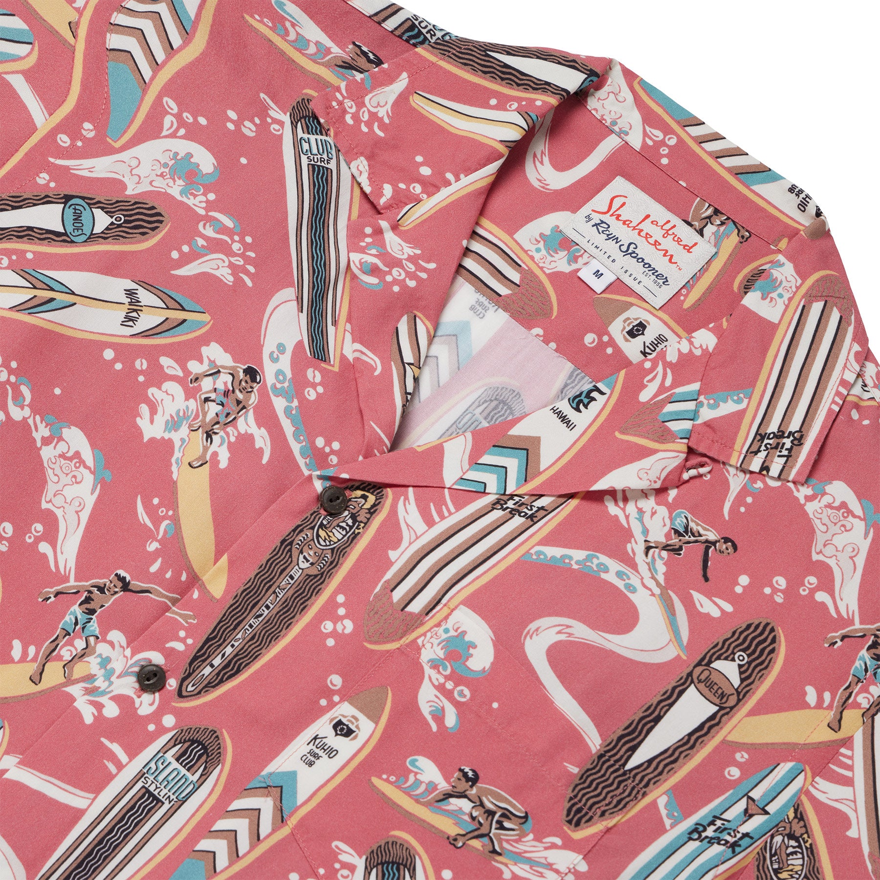 Reyn Spooner VINTAGE LONGBOARDS CAMP SHIRT in NANTUCKET RED