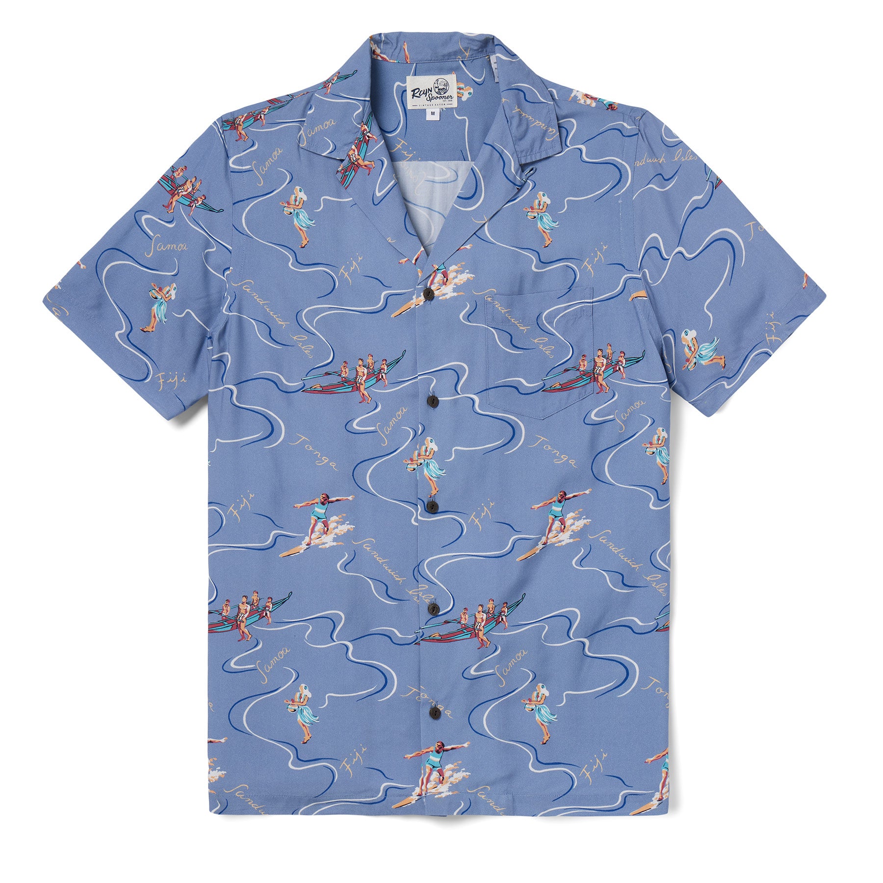 Reyn Spooner SOUTH SEAS CAMP SHIRT in INFINITY BLUE