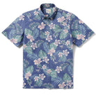 Reyn Spooner TROPICAL BLOOMS BUTTON FRONT in CROWN BLUE