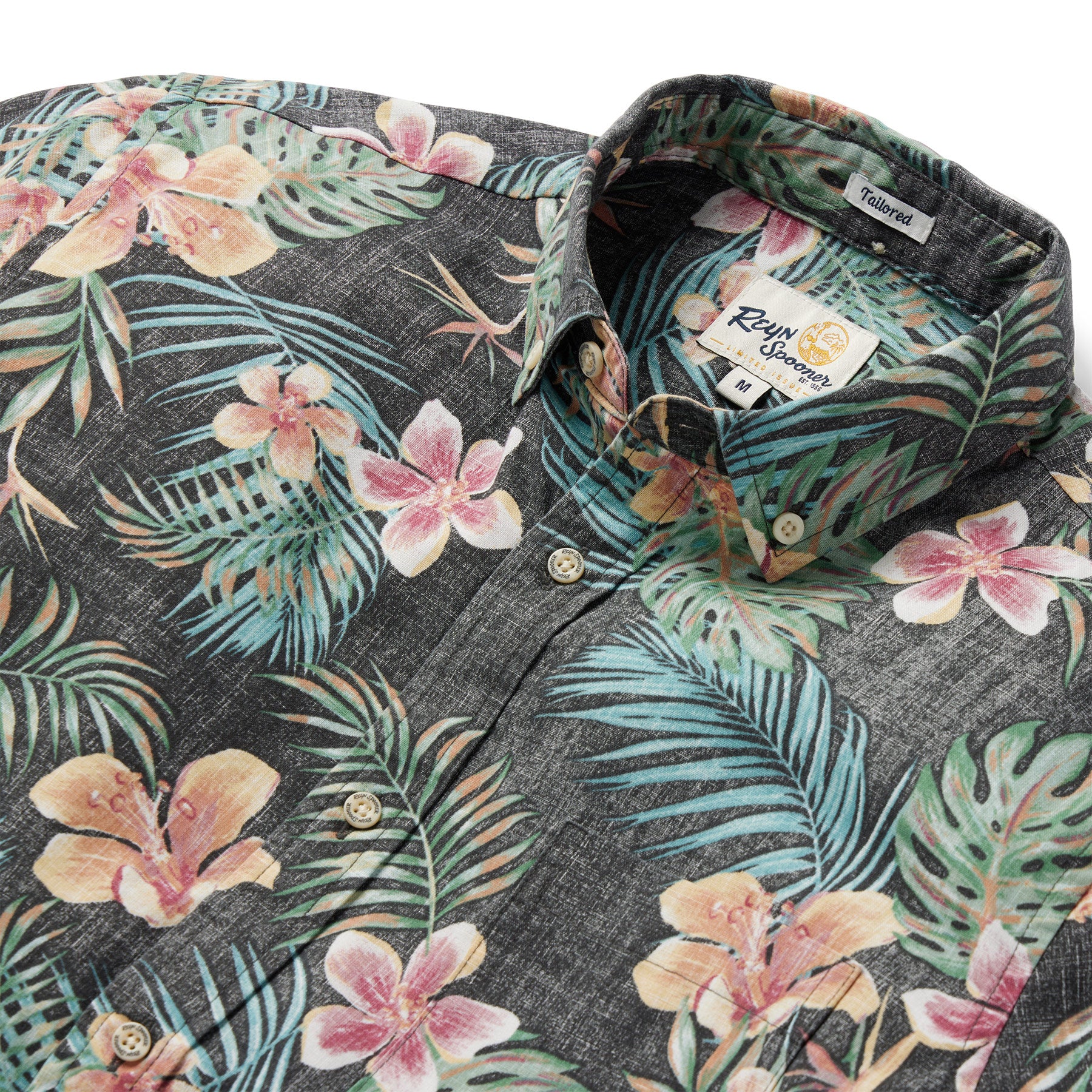 Reyn Spooner TROPICAL BLOOMS TAILORED in BLACK