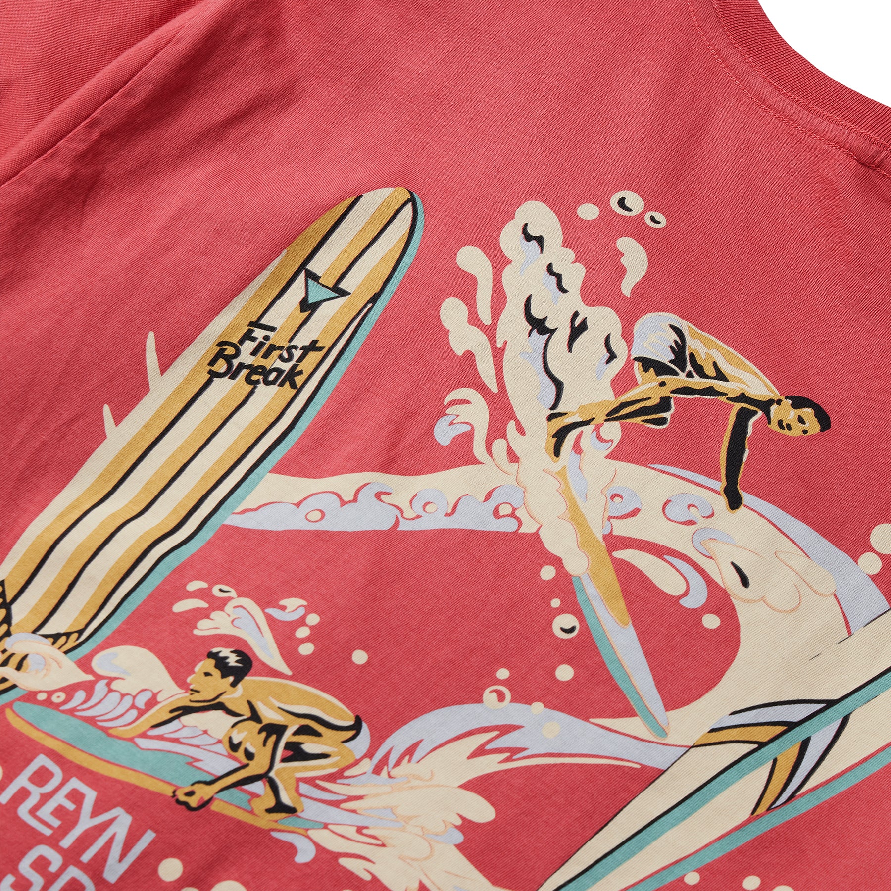 Reyn Spooner VINTAGE LONGBOARDS GRAPHIC TEE in BRICK