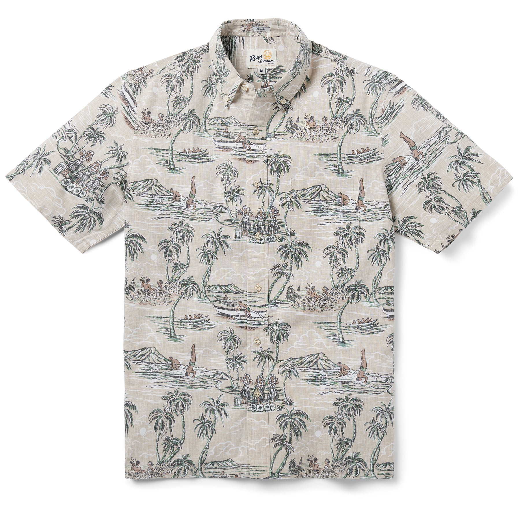 Reyn Spooner ISLAND PARADISE BUTTON FRONT in SAND