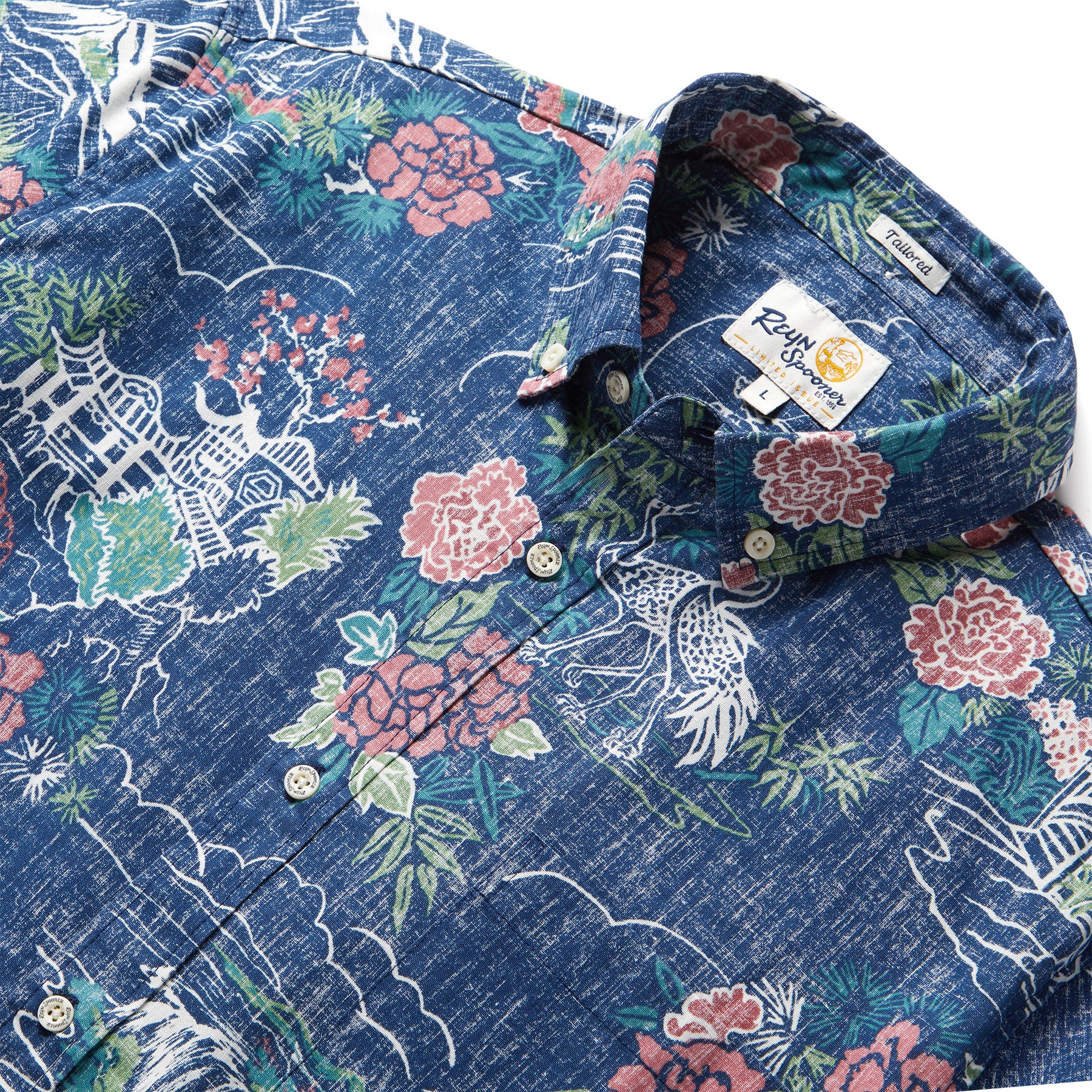 Reyn Spooner FORBIDDEN GARDENS TAILORED in NAVY