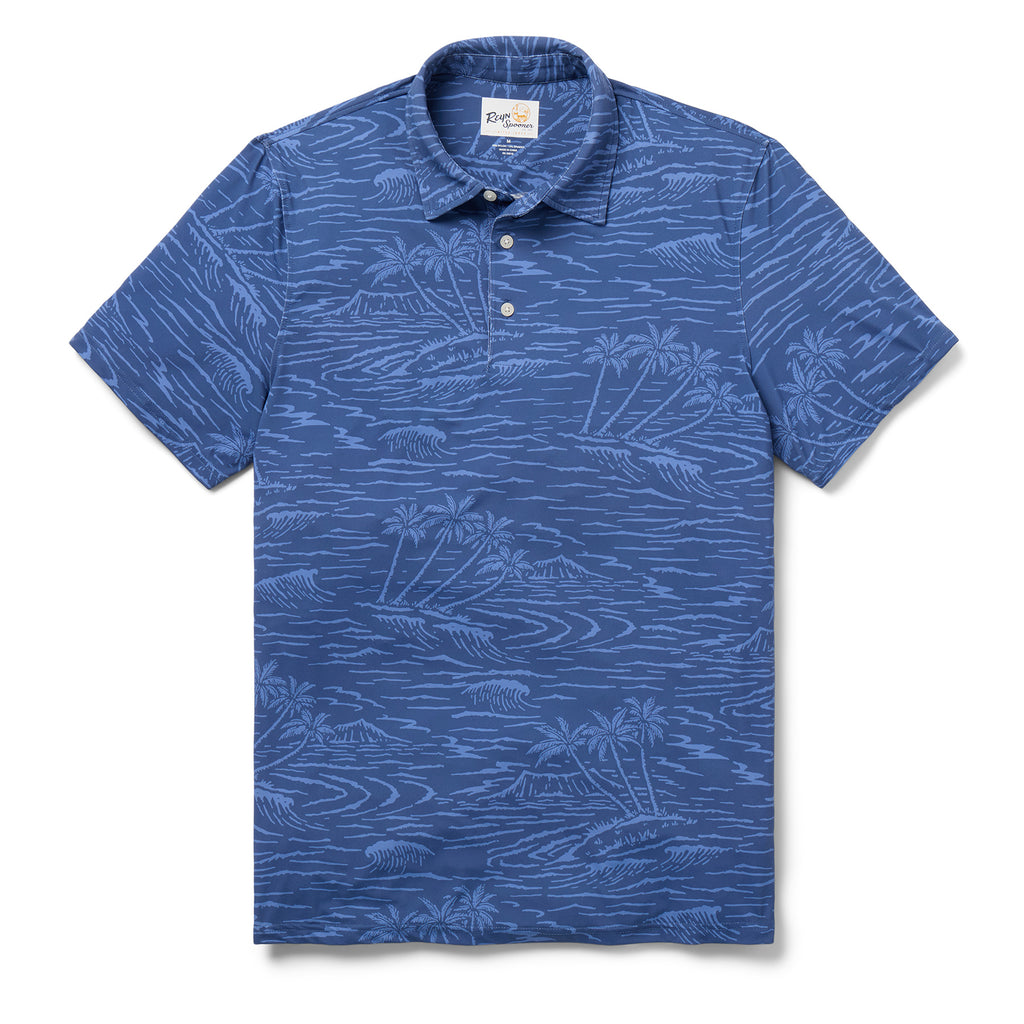 Reyn Spooner ISLAND TRADEWINDS PERFORMANCE POLO in BLUE