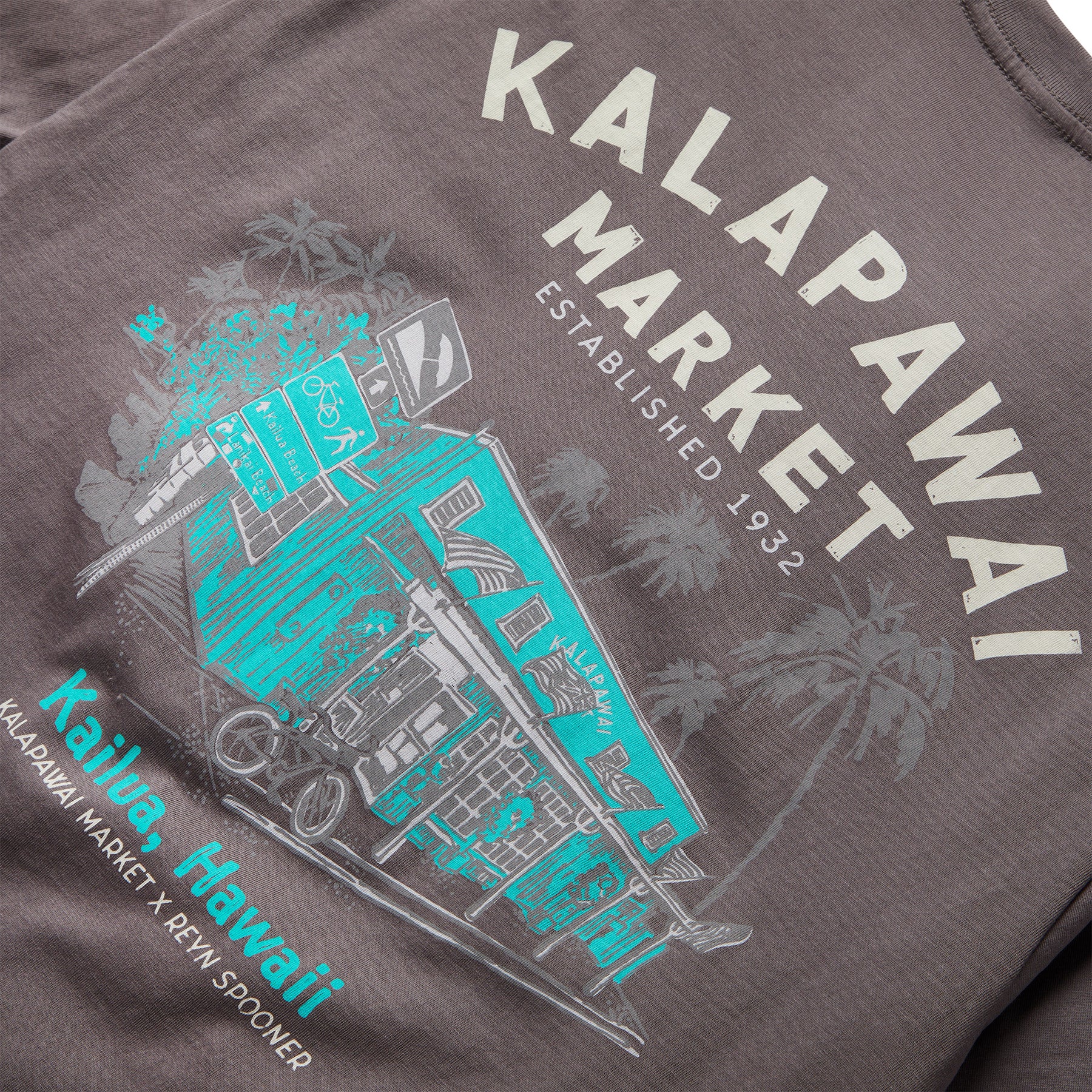 Reyn Spooner KALAPAWAI MARKET GRAPHIC TEE in GRAPHITE