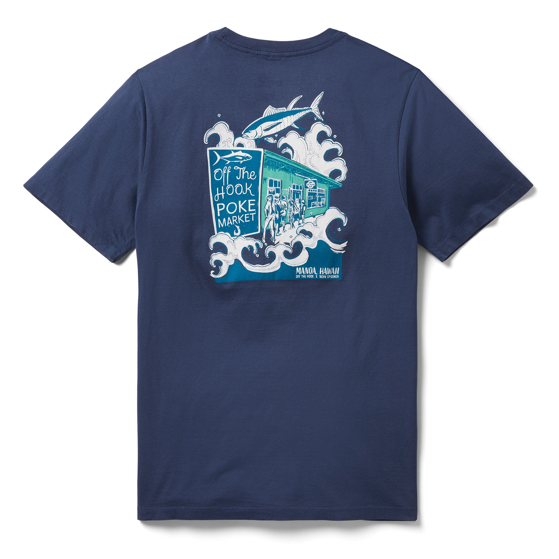 Reyn Spooner OFF THE HOOK GRAPHIC TEE in NAVY