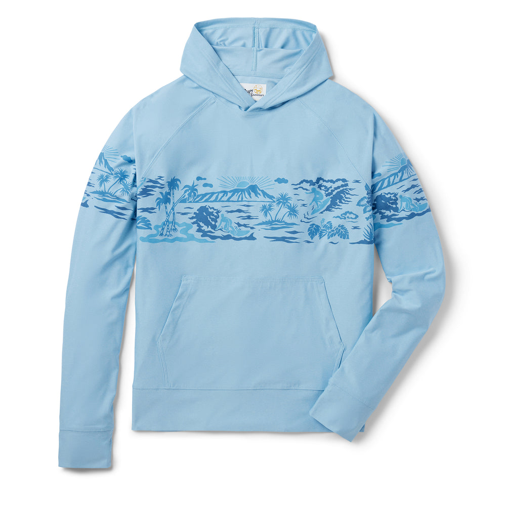 Reyn Spooner WAIKIKI BEACH PERFORMANCE HOODIE in CHAMBRAY BLUE