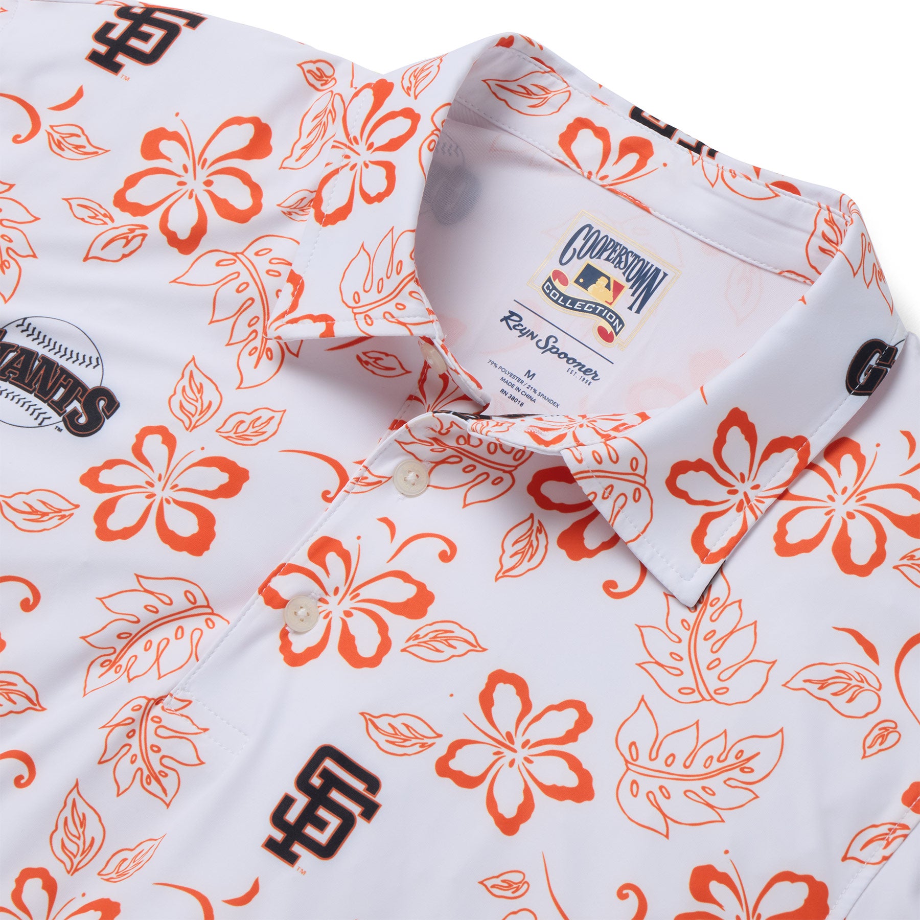 Reyn Spooner SAN FRANCISCO GIANTS COOPERSTOWN PERFORMANCE POLO in WHITE