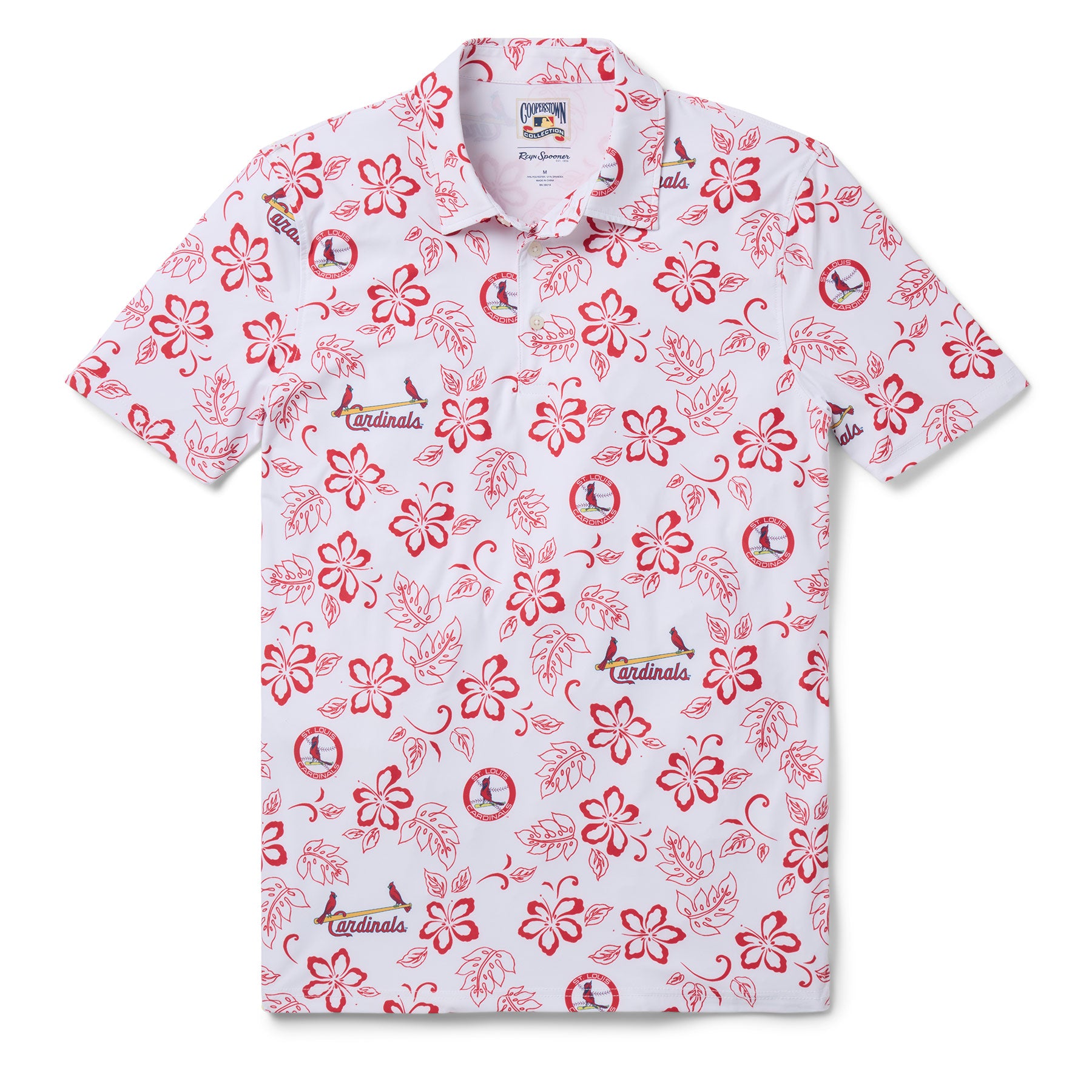 Reyn Spooner ST. LOUIS CARDINALS COOPERSTOWN PERFORMANCE POLO in WHITE