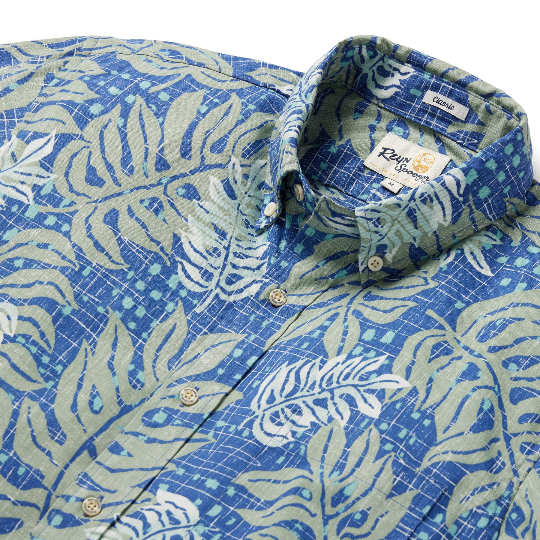 Reyn Spooner MONSTERA MODERN BUTTON FRONT in BLUE