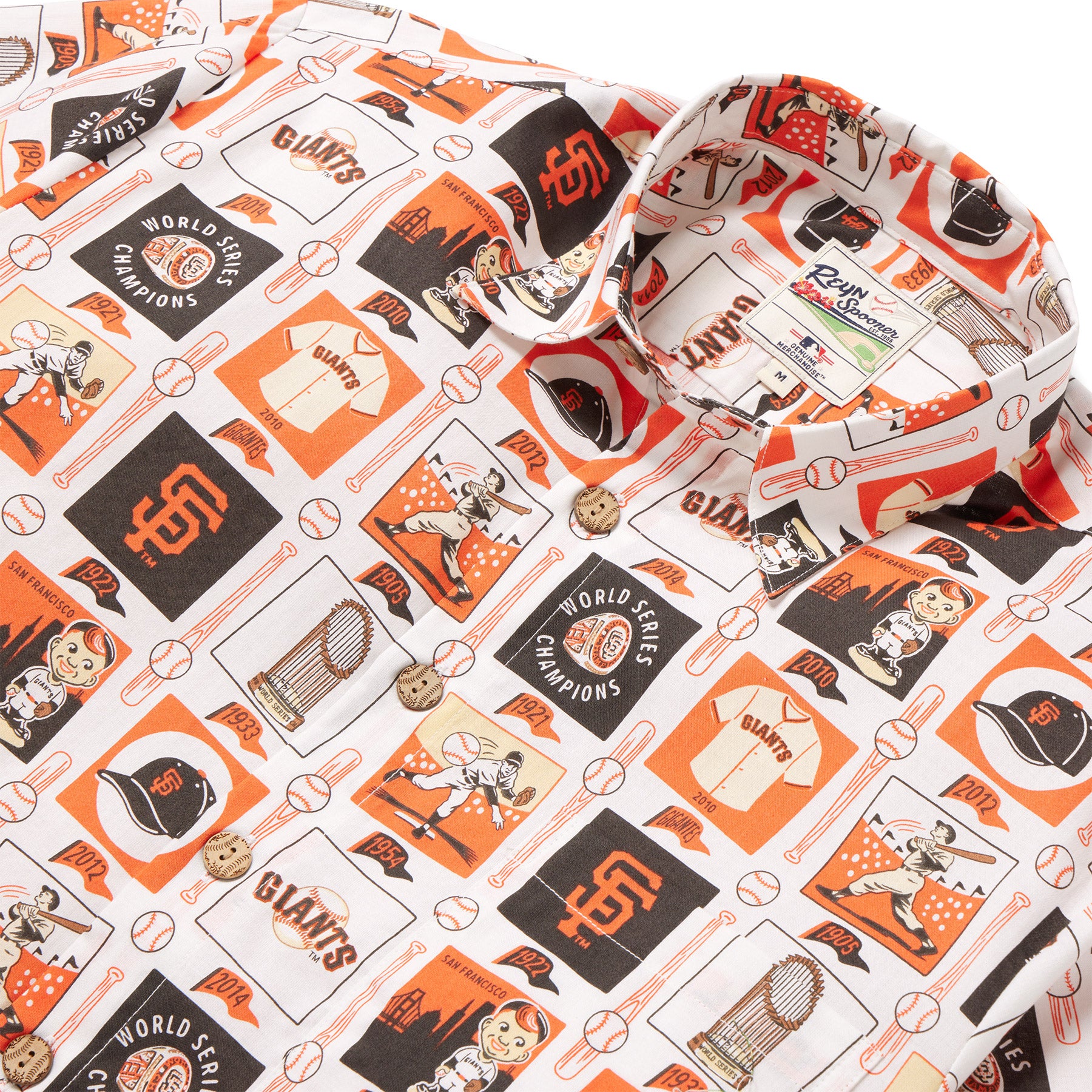 SF Giants shops Size Small Reyn Spooner 2014 World Champions Hawaiian Aloha Francisco